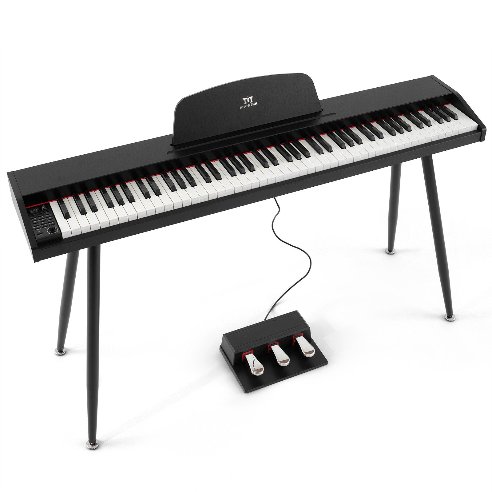 MUSTAR Digitalpiano 88 Tasten für Anfänger mit 3 Pedaleinheiten