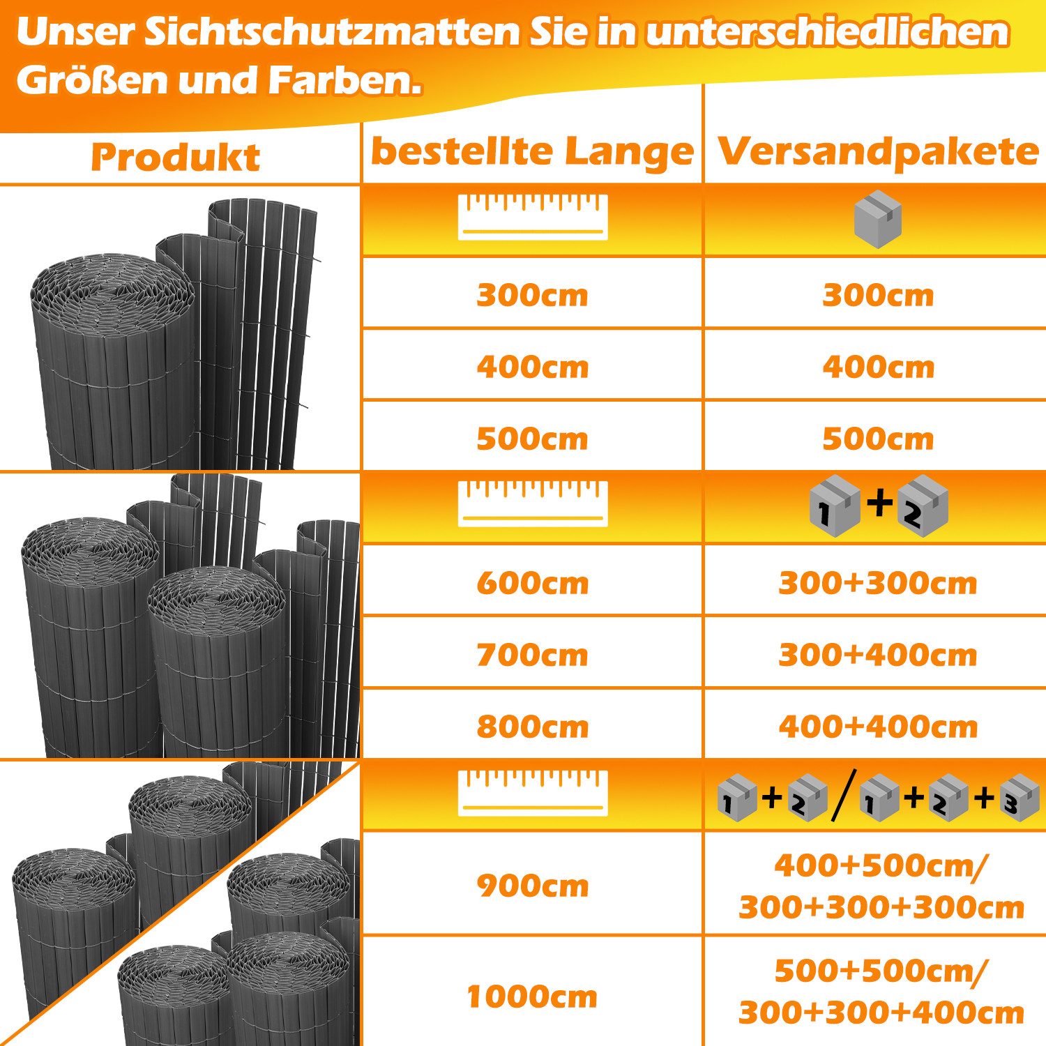 Clanmacy Balkonsichtschutz PVC Sichtschutzmatte für Garten günstig online kaufen