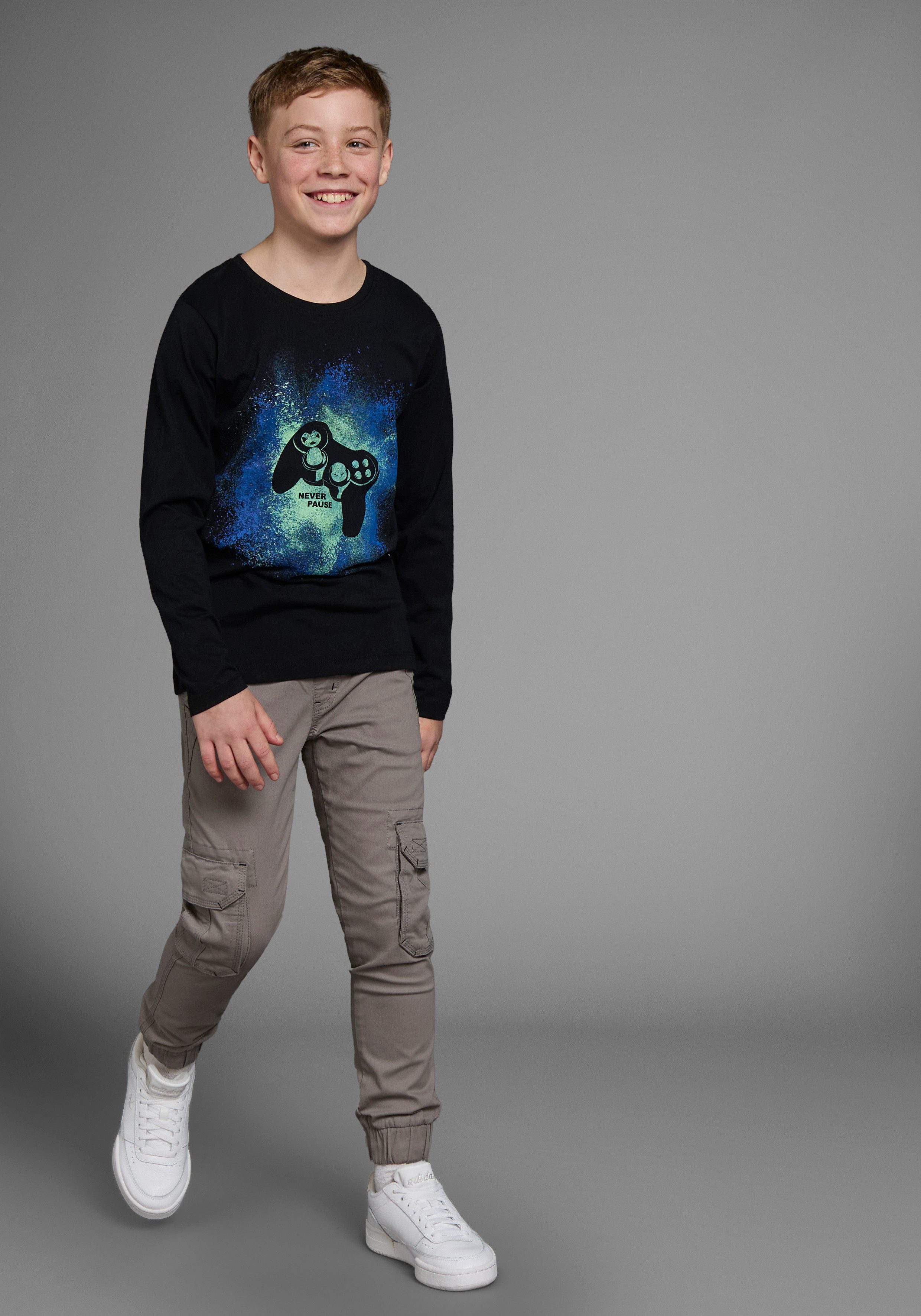 KIDSWORLD Langarmshirt GAMER Gamer-Shirt Langarm, Basic-Passform, mit trendigem Aufdruck