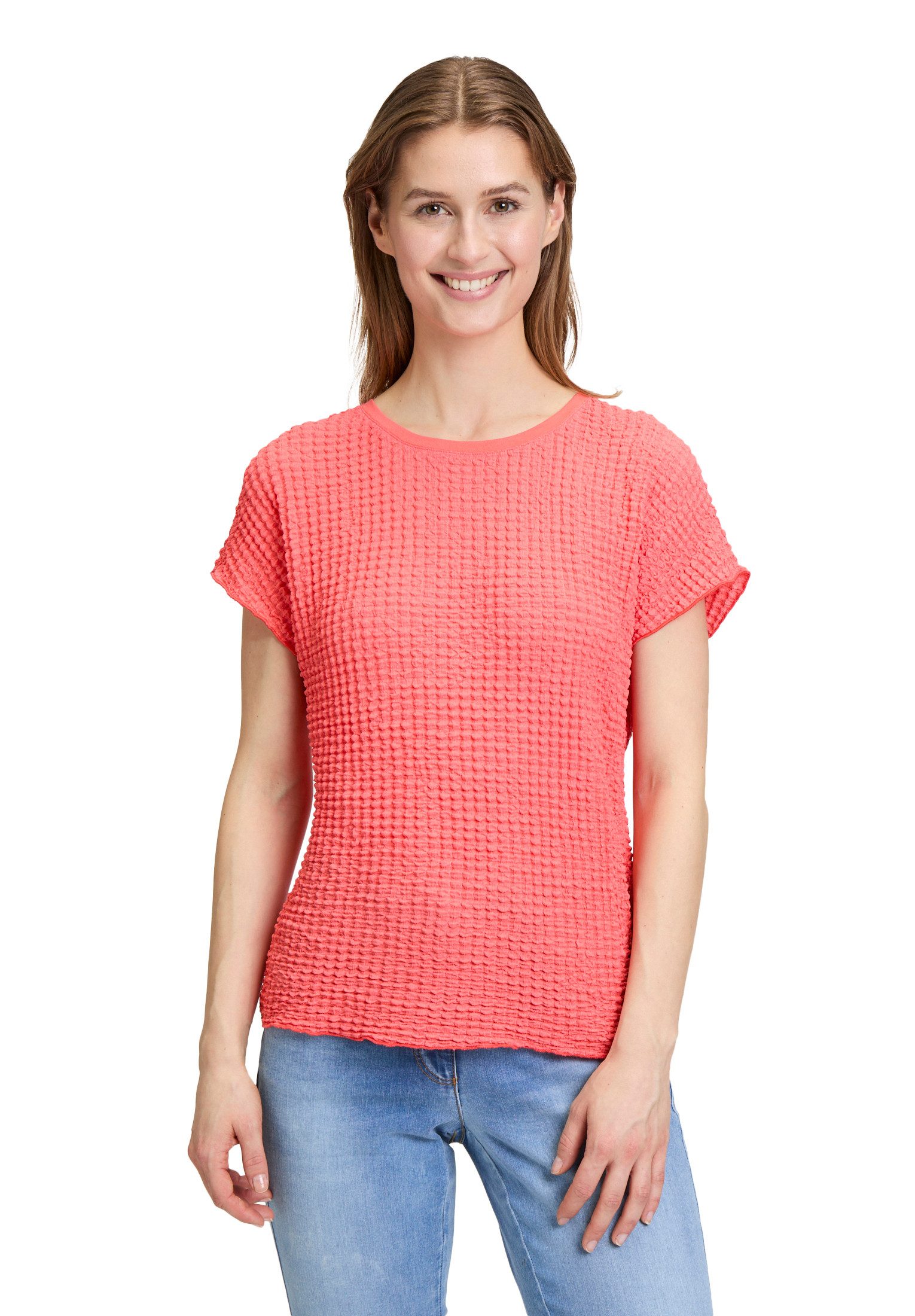 Betty Barclay Kurzarmshirt Betty Barclay Strukturshirt mit U-Boot-Ausschnitt (1-tlg) Material