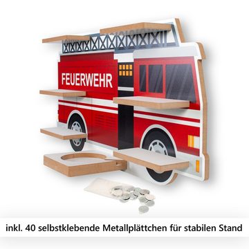 Kreative Feder Wandregal MUSIKBOX-REGAL Feuerwehrauto, für TONIE-BOX und TONIES inkl. 40 Metallplättchen