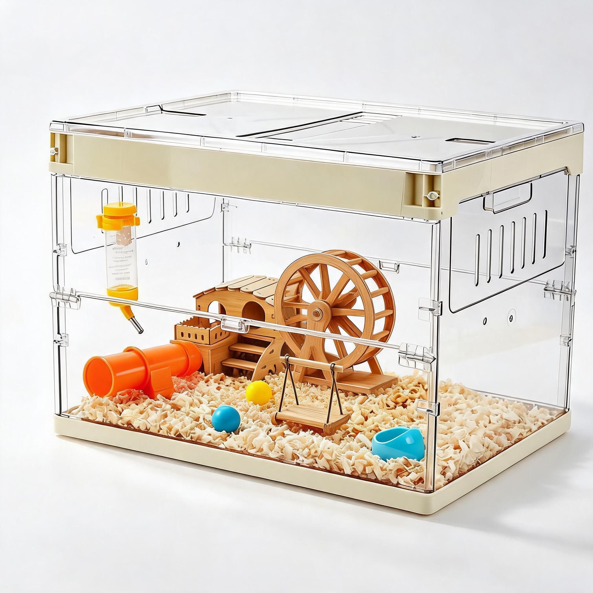 GarveeMore Kleintierkäfig 7 In 1 Großes Hamsterkäfig Starter Set Kleintiergehege