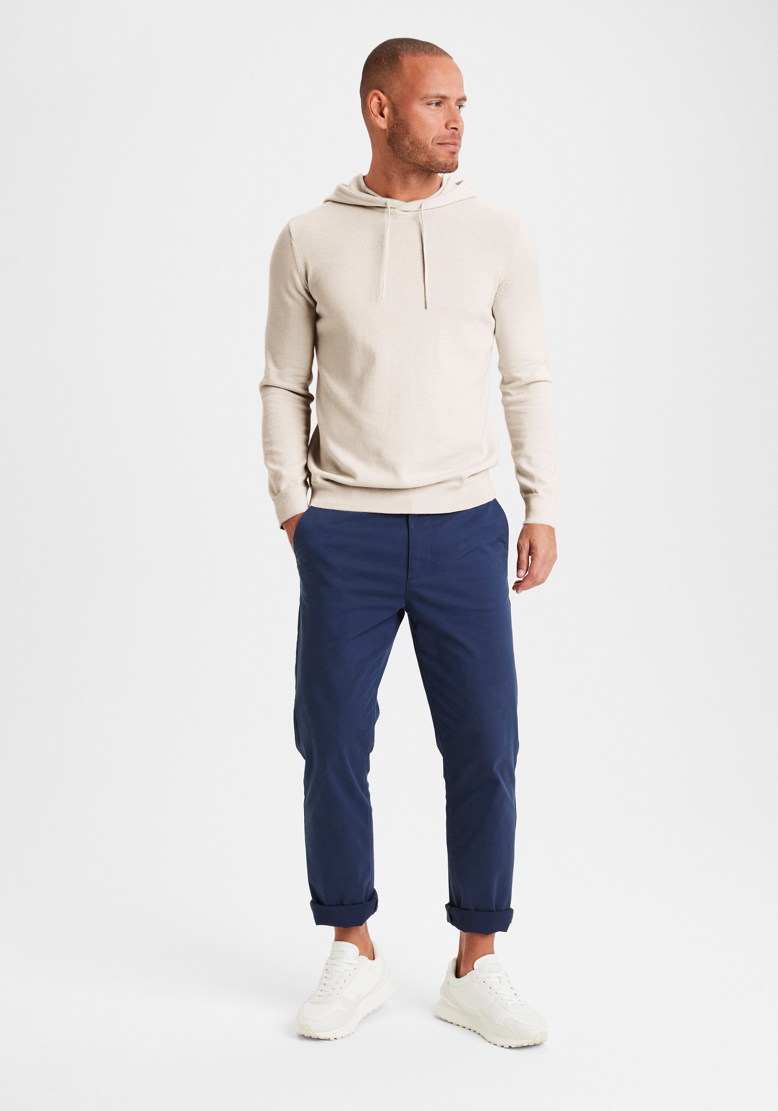 H.I.S Hoodie, Strickpullover mit Kapuze Feinstrick aus pflegeleichter Baumwollmischung