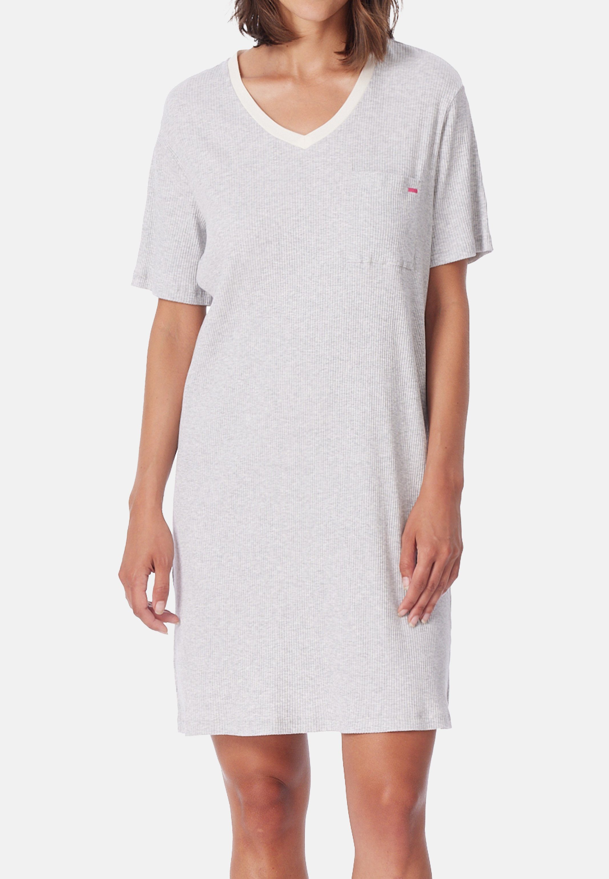 Schiesser Nachthemd Casual Nightwear (1-tlg) Nachthemd - Atmungsaktiv - Gesamtlänge 90 cm