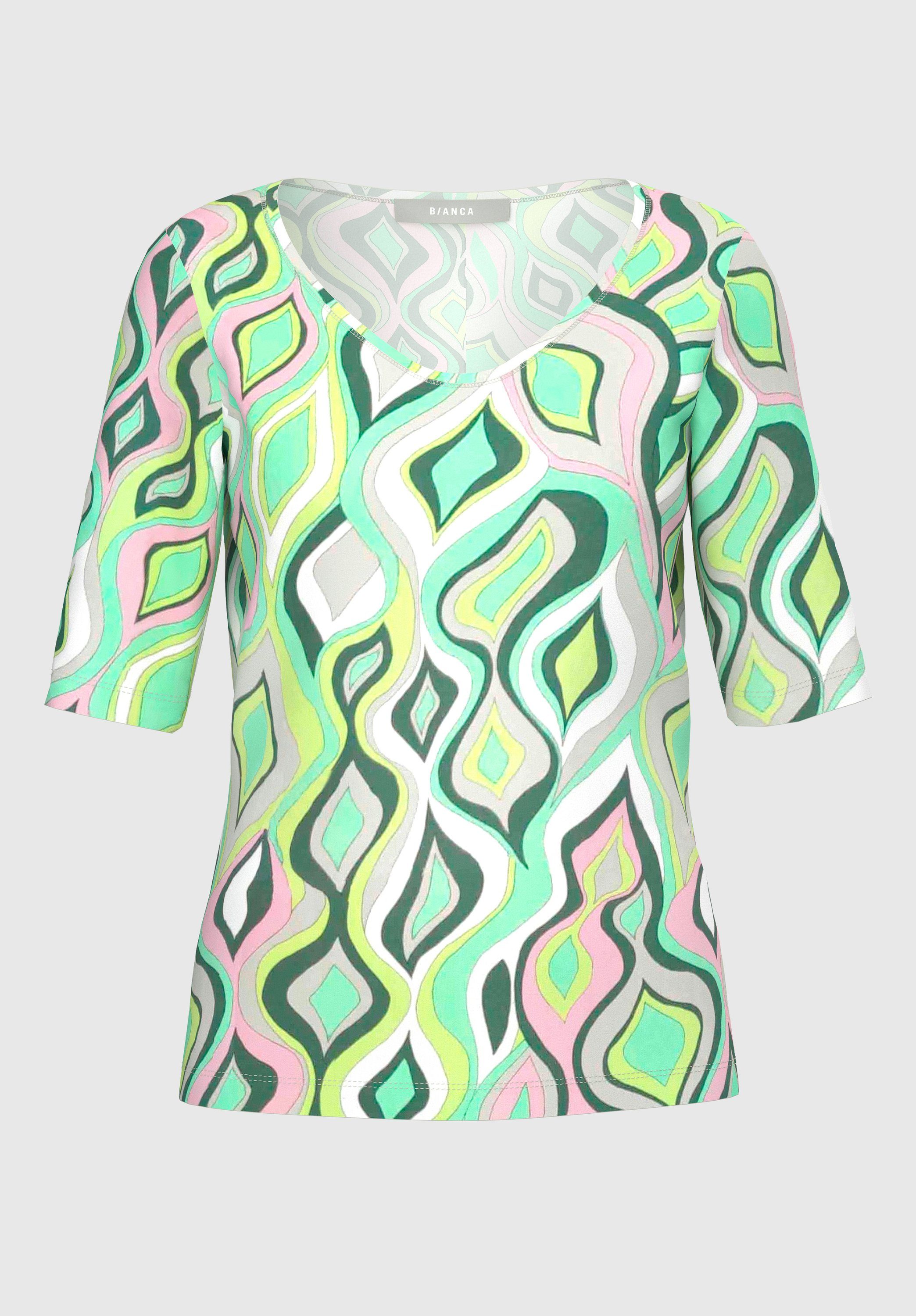 bianca Print-Shirt MALVE mit modernem, graphischen Muster in Trendfarben