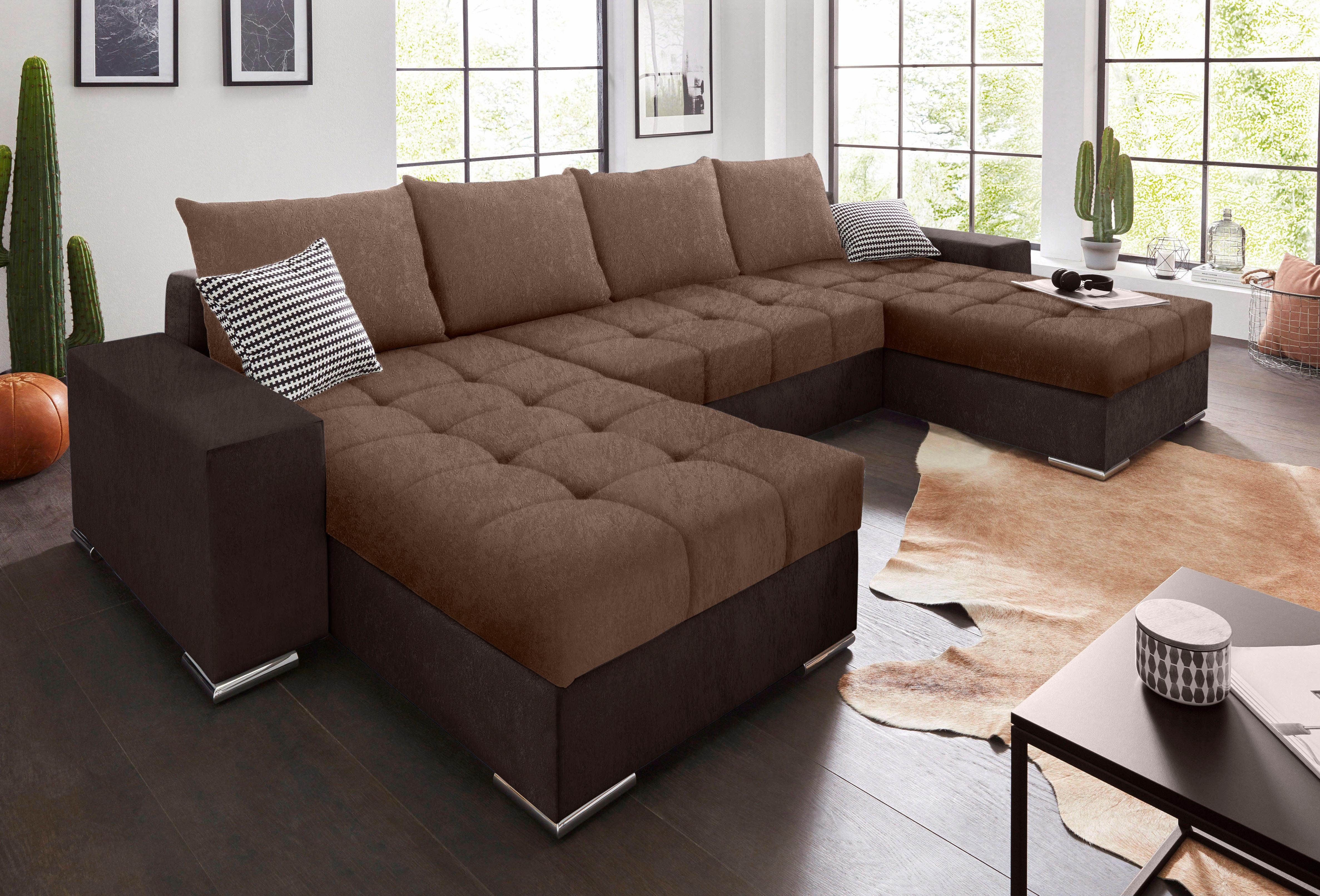 Wohnlandschaft XL-Josy U-Form, Breite 313 cm, Kunstleder-Mix, Microfaser