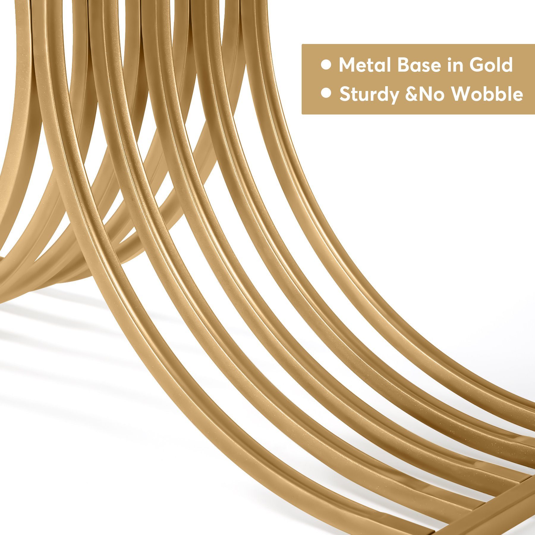 Tribesigns Konsolentisch 100 x 30 x 80 cm Schmal Flurtisch,Beistelltisch mit Gold Metallgestell (Weiß und Gold / Schwarz und Gold), Kleiner Ausstellungstisch, S – Bild 5 von 5