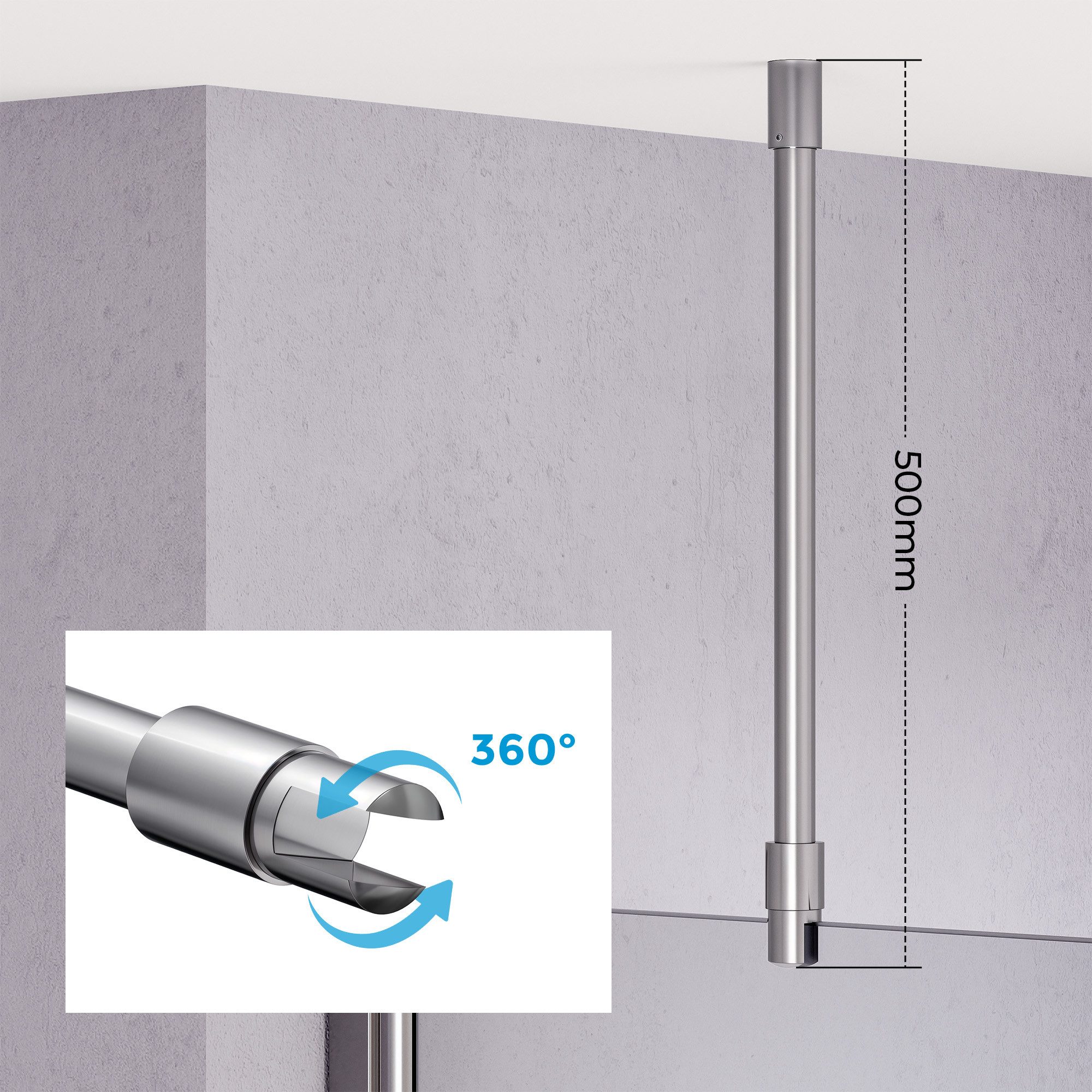 MEYKOERS Duschwand-Stabilisationsstange Stabilisator Duschwand Haltestange günstig online kaufen