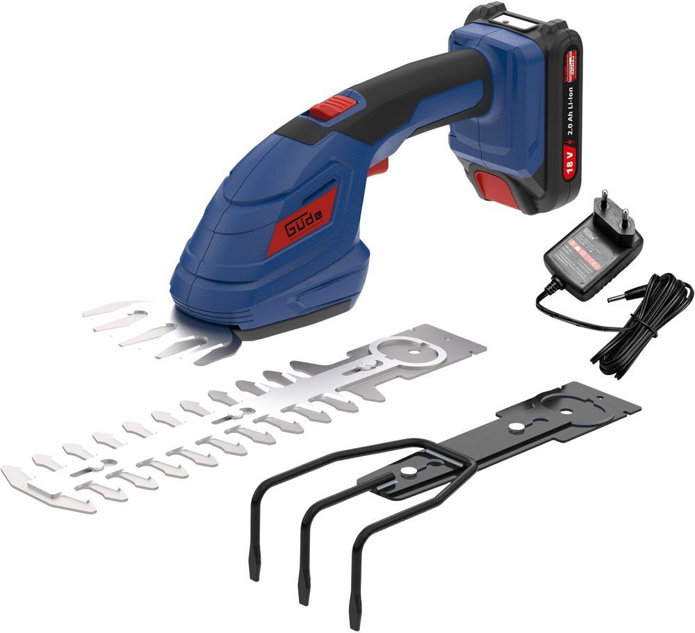 Güde Akku-Gras- und Strauchscherenset Akku Gartenpflege-Set GPS 18-201-05 mit Akku + Ladegerät