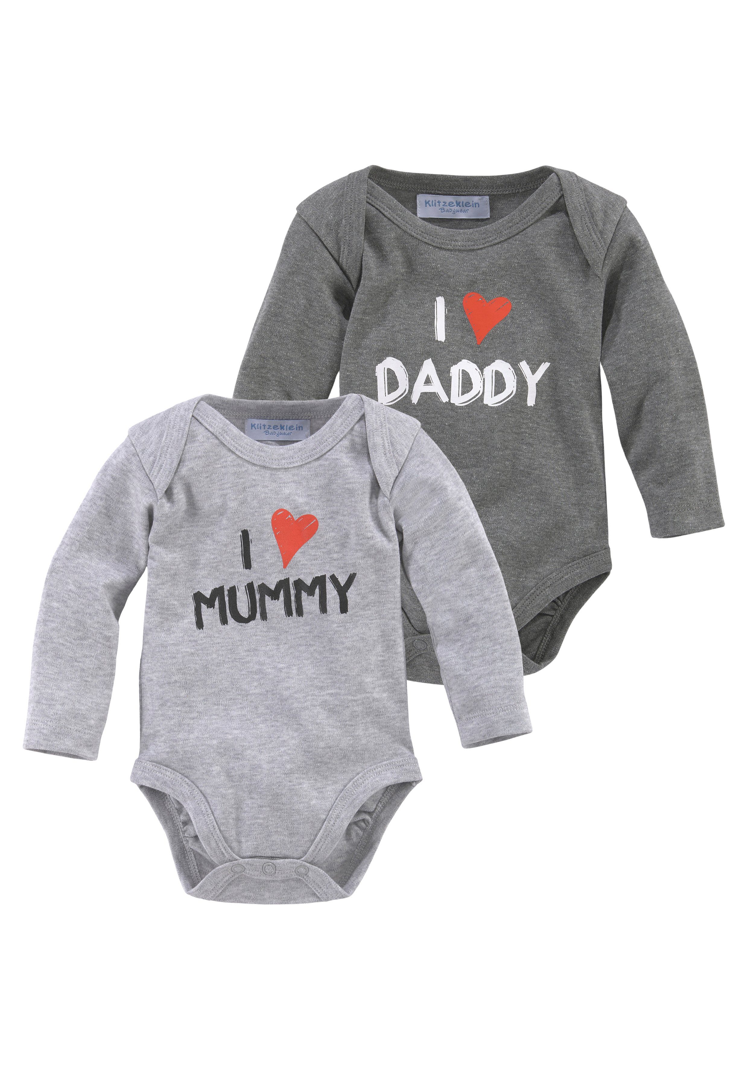 Bio-Baumwolle Daddy aus (Packung) & Mummy Klitzeklein Langarmbody