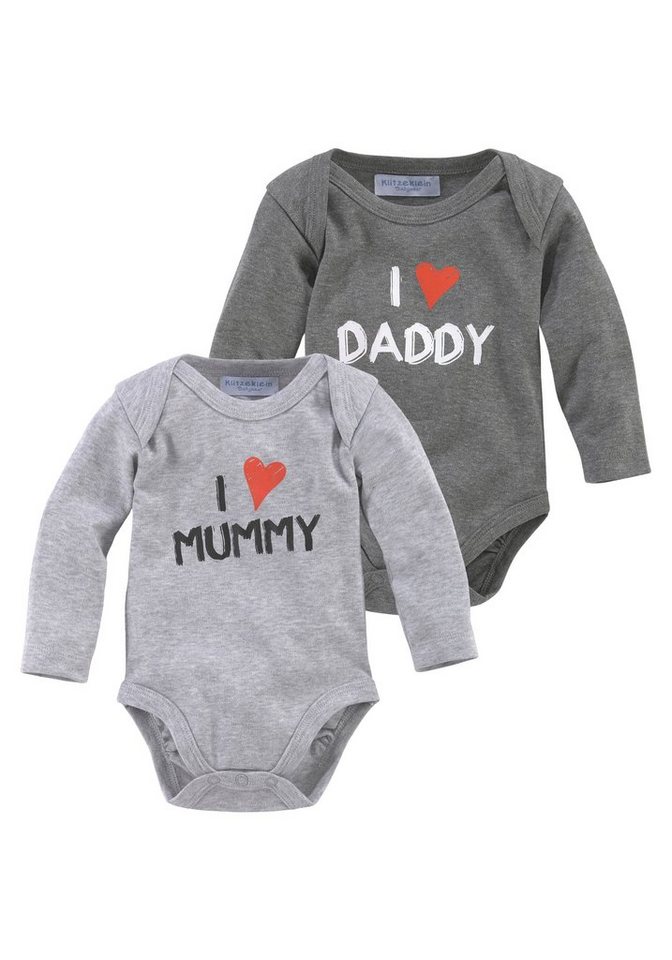 Klitzeklein Langarmbody Mummy & Daddy (Packung) aus Bio-Baumwolle