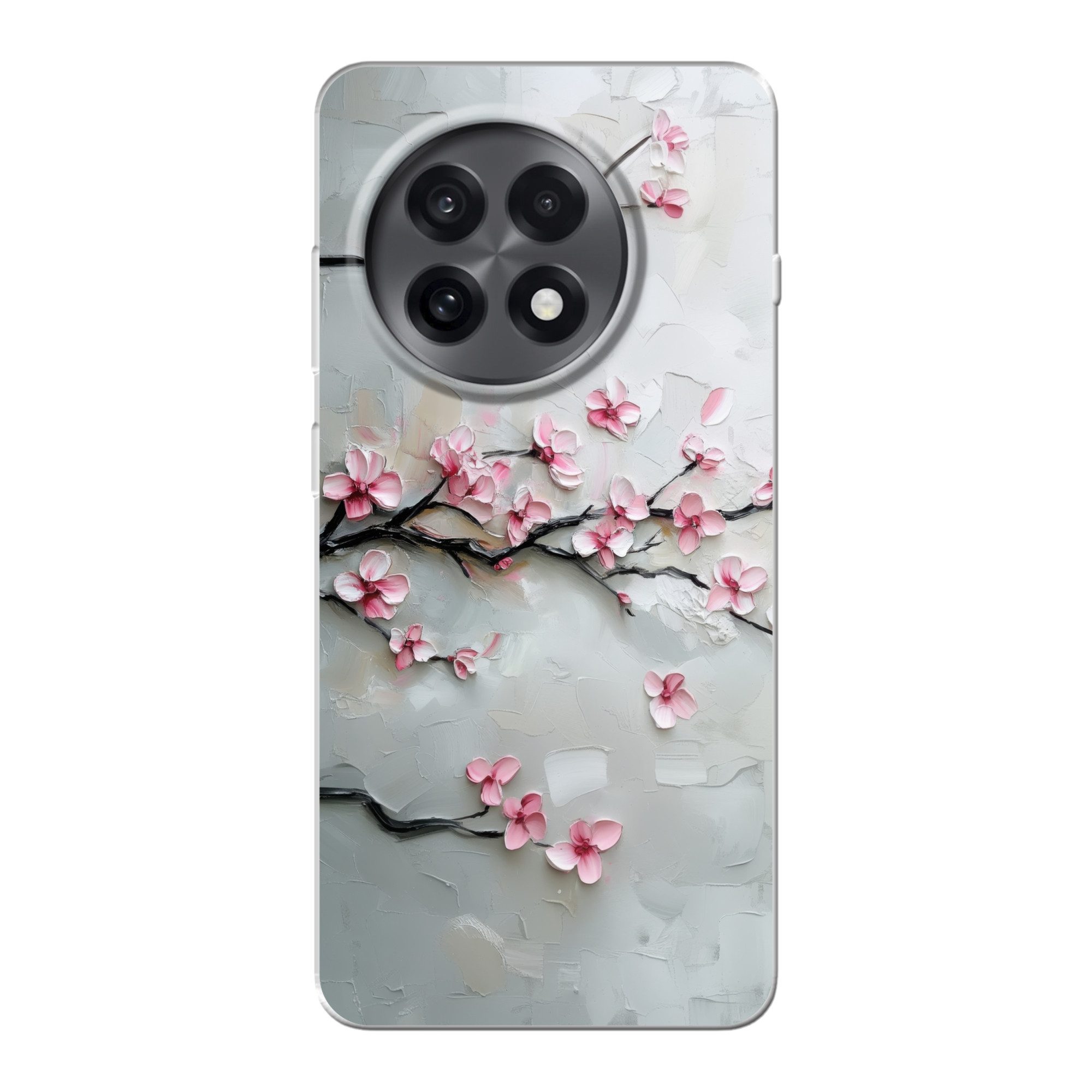 MuchoWow Handyhülle für OnePlus 13R Blüte - Künstlerisch - Rosa - Sakura, Handy Case, Silikon, Bumper Case Dünn