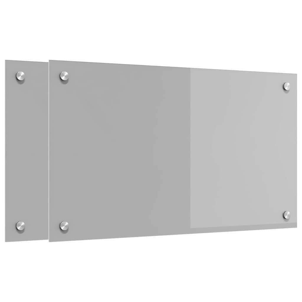 vidaXL Küchenrückwand Küchenrückwand 2 pcs Hellgrau 70 x 40 cm Gehärtetes Glas, (2-tlg)