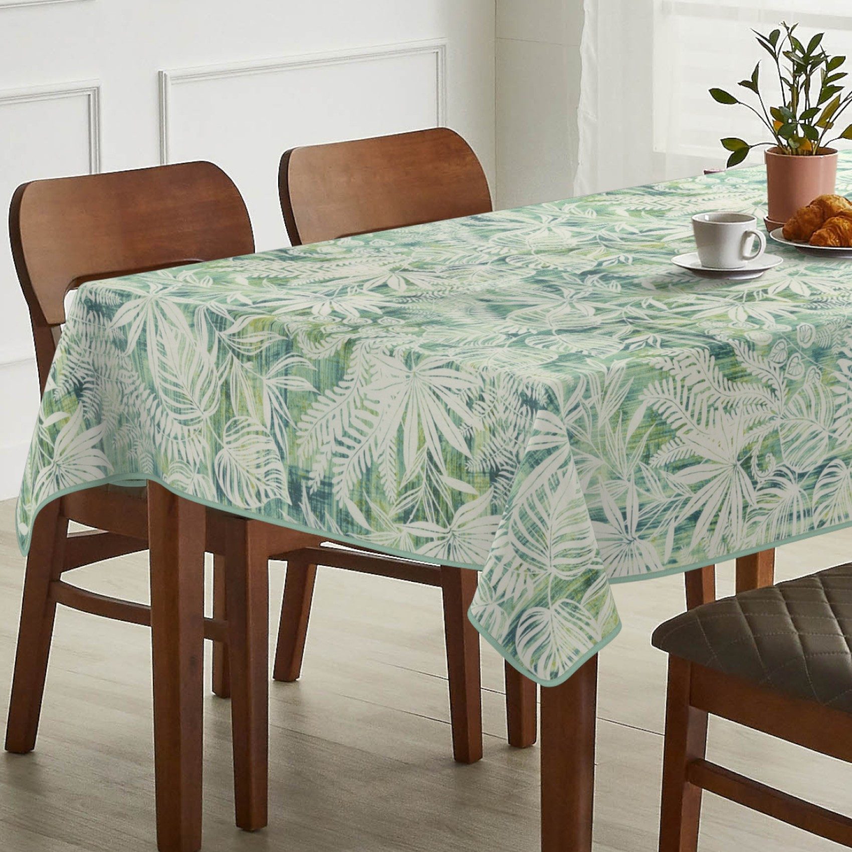 ANRO Tischdecke abwaschbar LANA Aurora-Blätter Tischwäsche günstig online kaufen