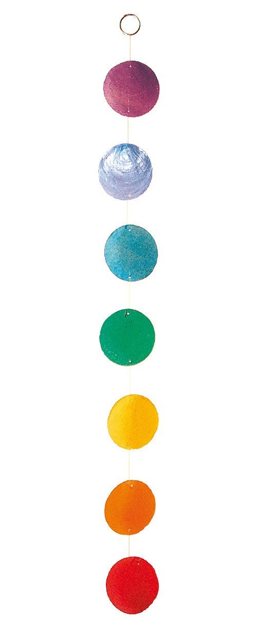 Saraswati Hängedekoration Muschelmobile regenbogenfarben 50cm