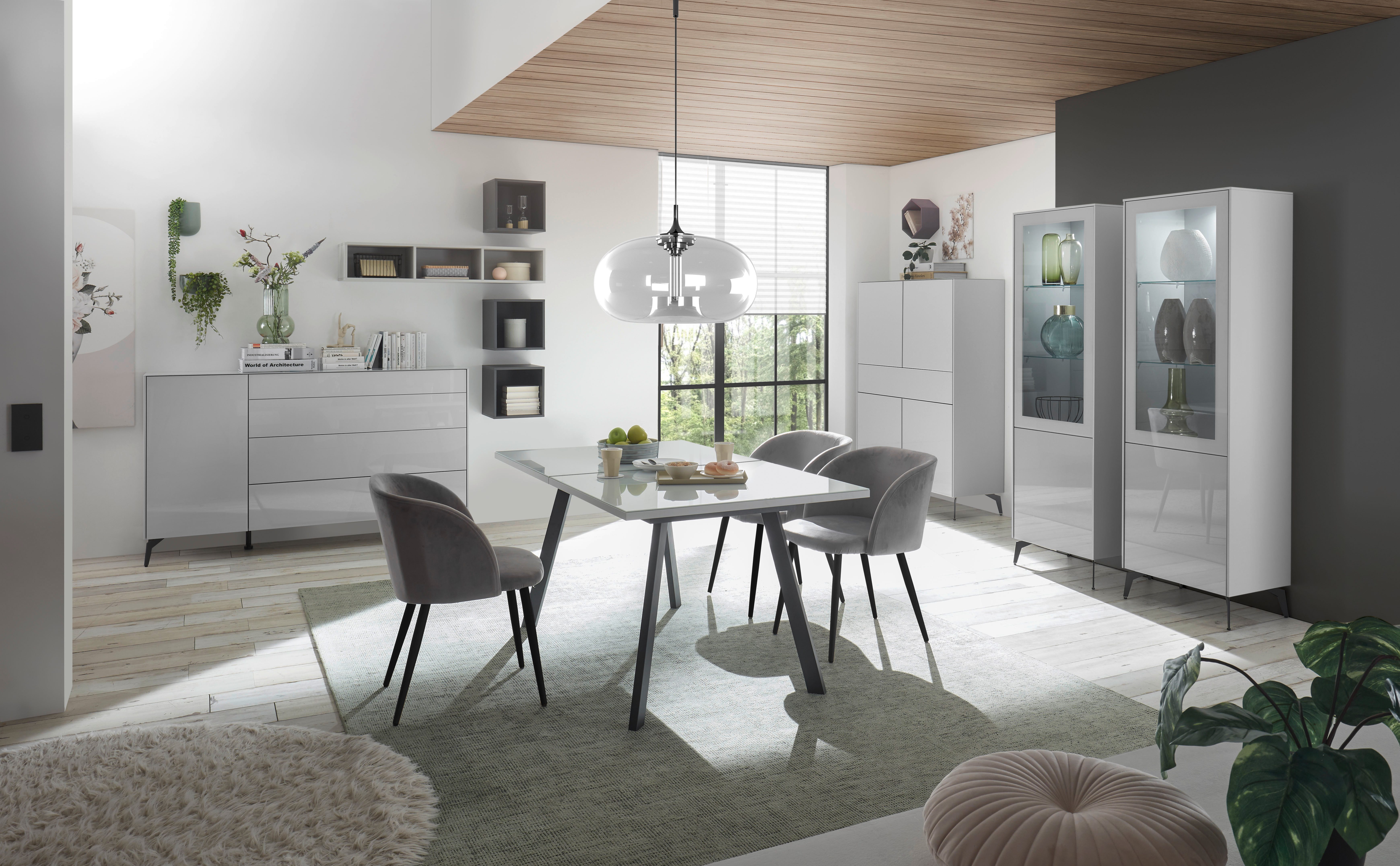 Mäusbacher Esstisch Imola (OTTOs Choice Tisch), Mäusbacher Esstisch, Breite 160 cm, mit Glasoberplatte, 4 Metallfüße