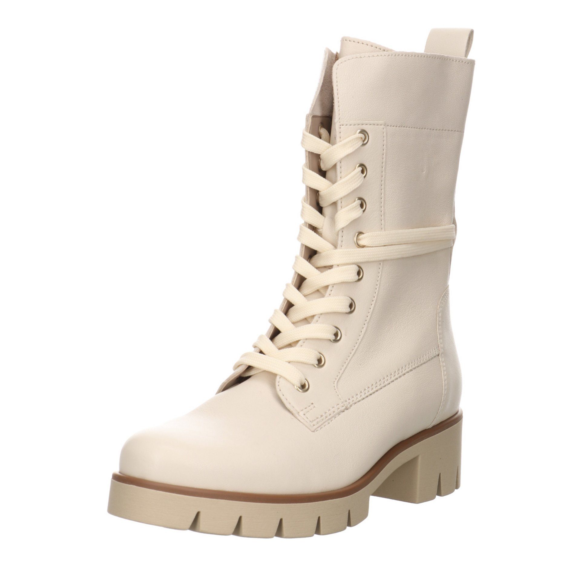 uni Gabor / Glattleder 22) Schnürboots (panna Schnürstiefel Beige Glattleder