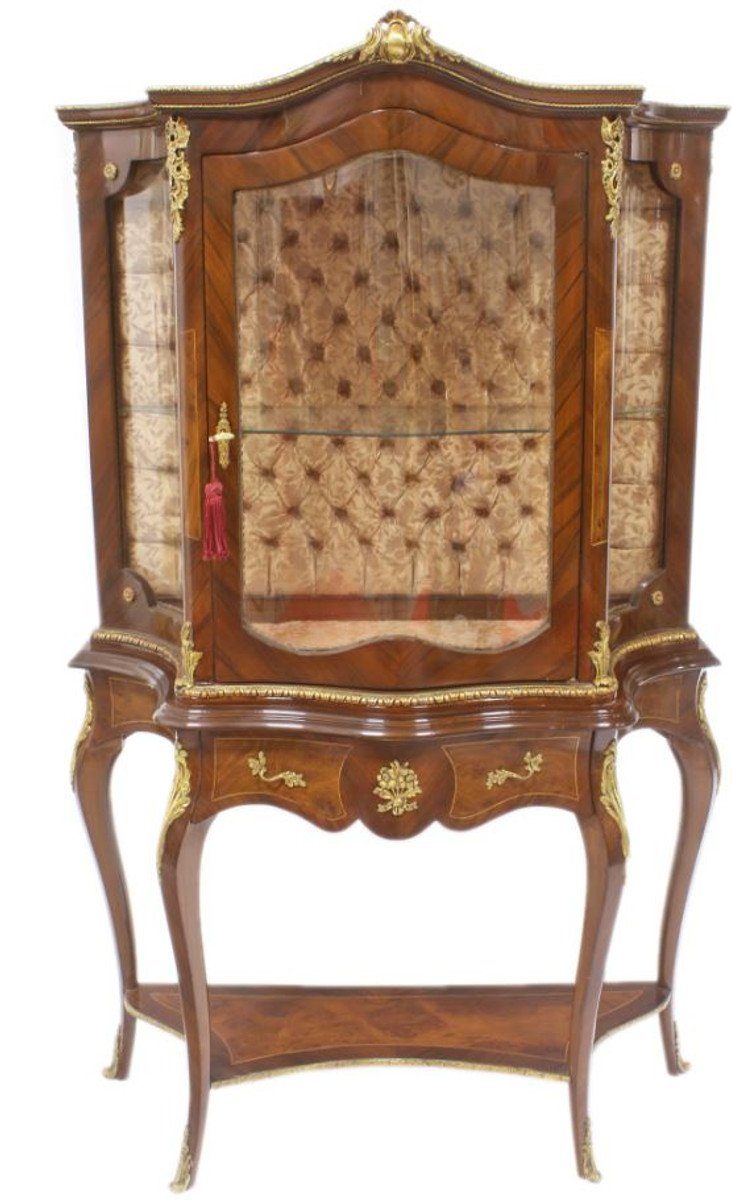 Casa Padrino Vitrine Barock Vitrine 105 x 42 x H. 174 cm - Barock Möbel - Vitrinenschrank - Wohnzimmerschrank