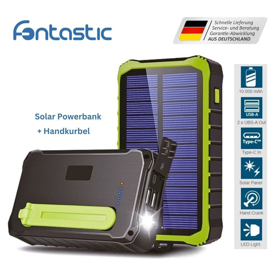 fontastic Solar Power Bank Crank10 Solar Powerbank