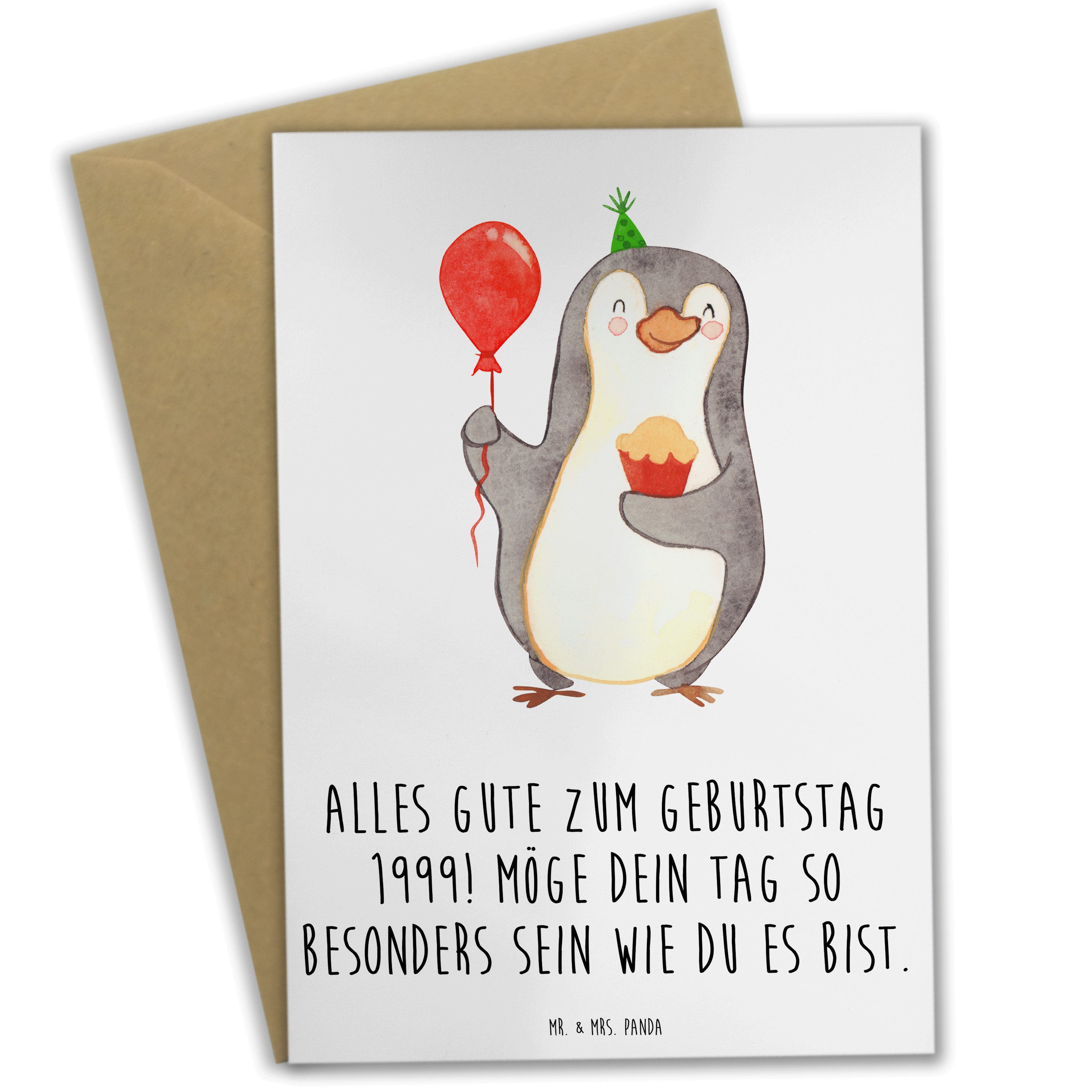 Grußkarte 1999 Geburtstag - Weiß - Geschenk, Geburtstag Feier, Alles gut zum Ge