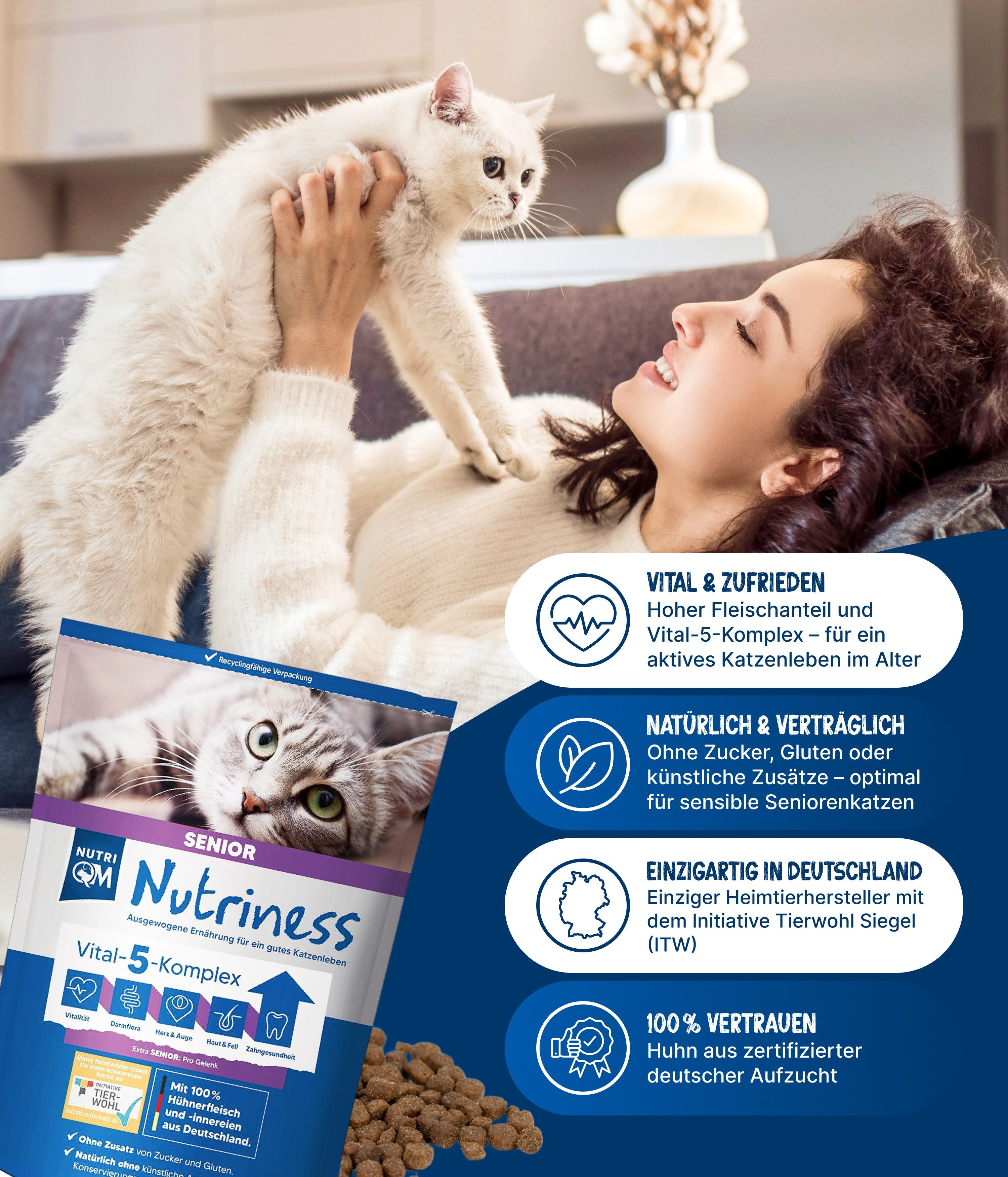 NutriQM Katzentrockenfutter Nutriness Senior Huhn