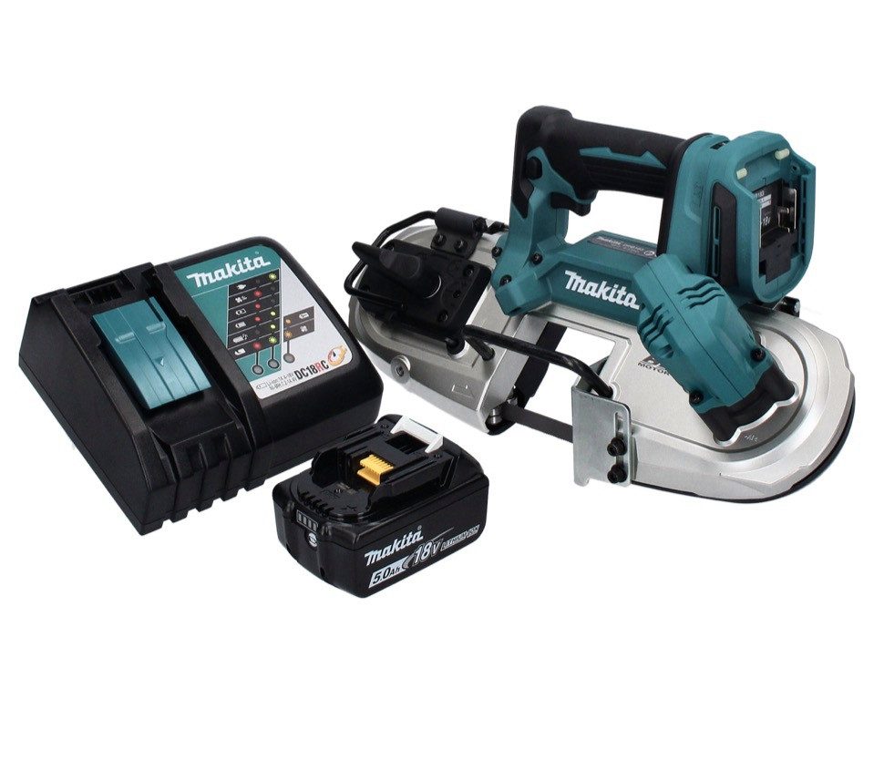 Makita Akku-Bandsäge DPB 183 RT1 Akku Bandsäge 18 V 66 mm Brushless + 1x Akku 5,0 Ah
