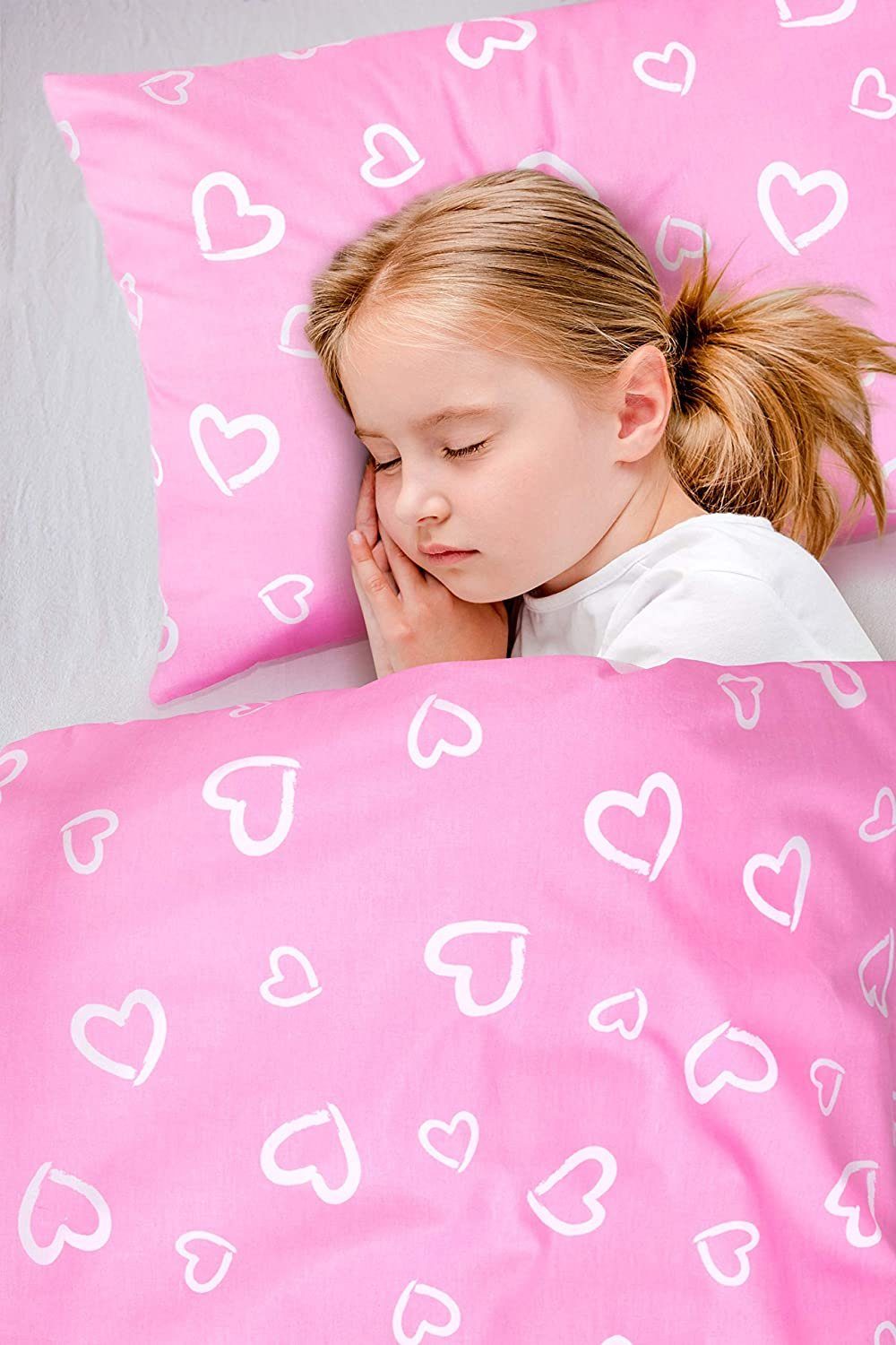 Amilian Kinderbettwäsche 100x135 - Bettwäsche Kinder - Kopfkissenbezug 40x60 cm Babybettwäsche, 2 teilig, 100% Baumwolle, für Mädchen und Jungen