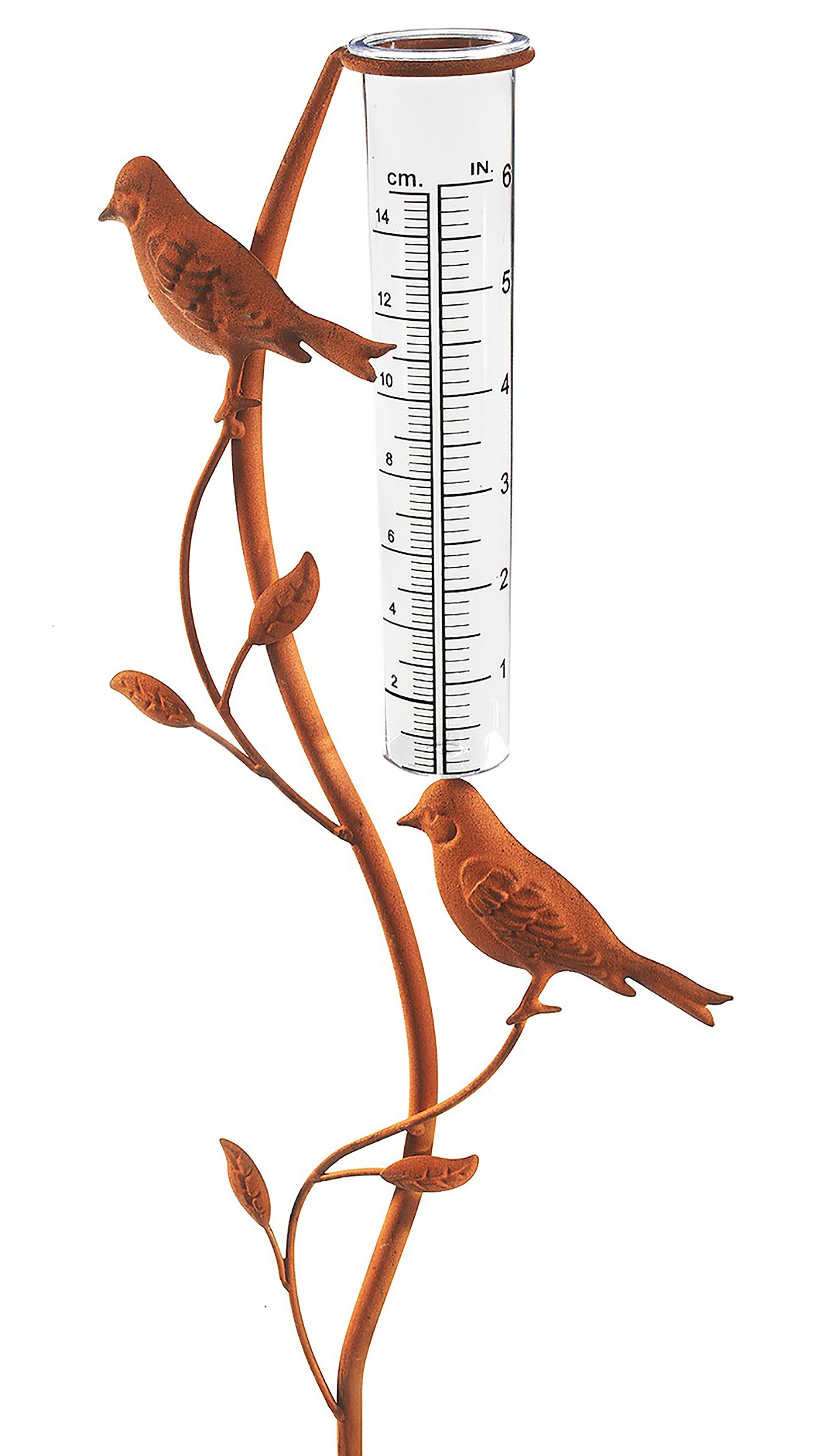 Kobolo Gartenstecker RUSTY BIRDS Metall Rostoptik Niederschlagsmesser (1 St günstig online kaufen