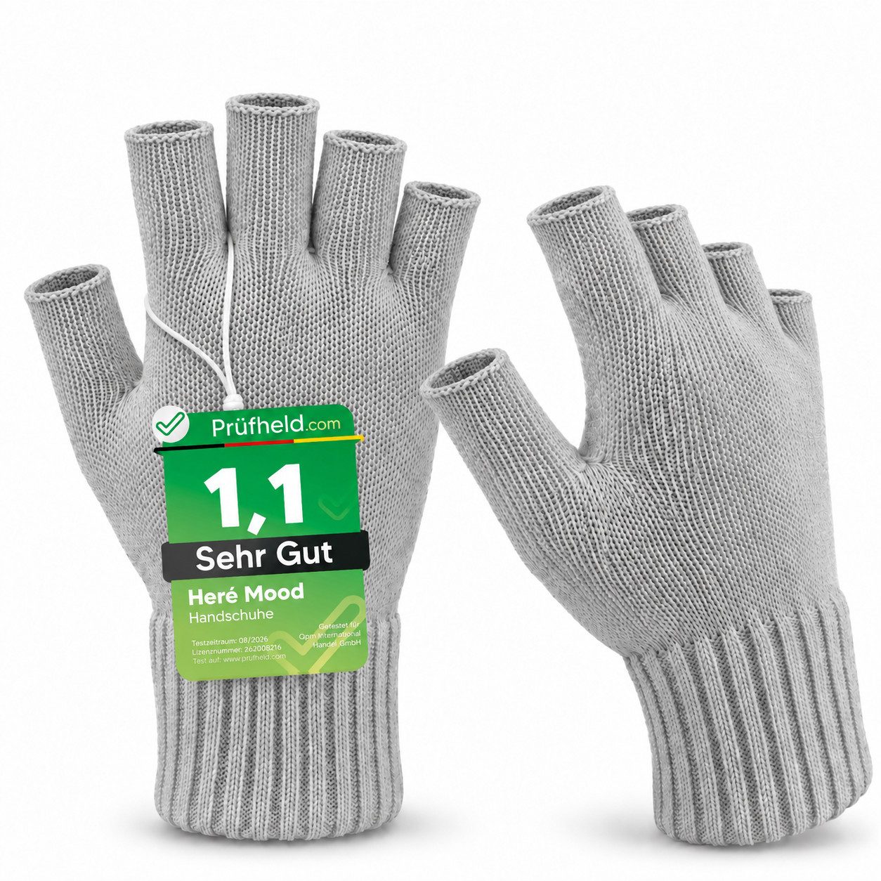 herémood Strickhandschuhe Fingerlose Handschuhe Winter für Damen Herren, Winterhandschuhe vollständig bedeckte Finger; Testsiegel SEHR GUT (Note 1,1)