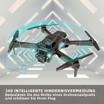 le-idea WiFi FPV Übertragung Quadcopter für Erwachsene und Kinder Dual Kamera Drohne (1080P, mit Aktiven Hindernisvermeidung Drone Kamera Elektrisch Verstellbarer)