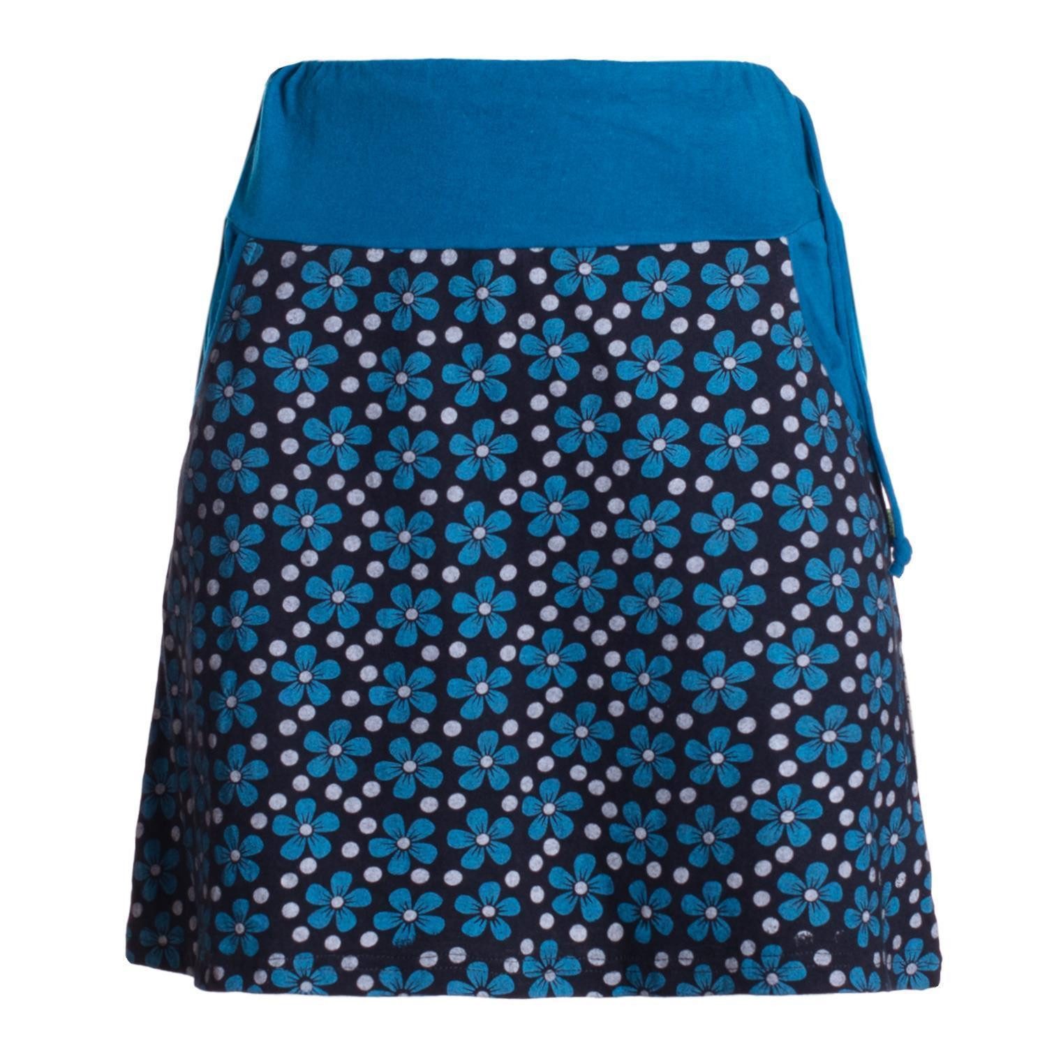 Vishes Minirock Damen Mini-Rock Baumwolle Blumen-Muster günstig online kaufen