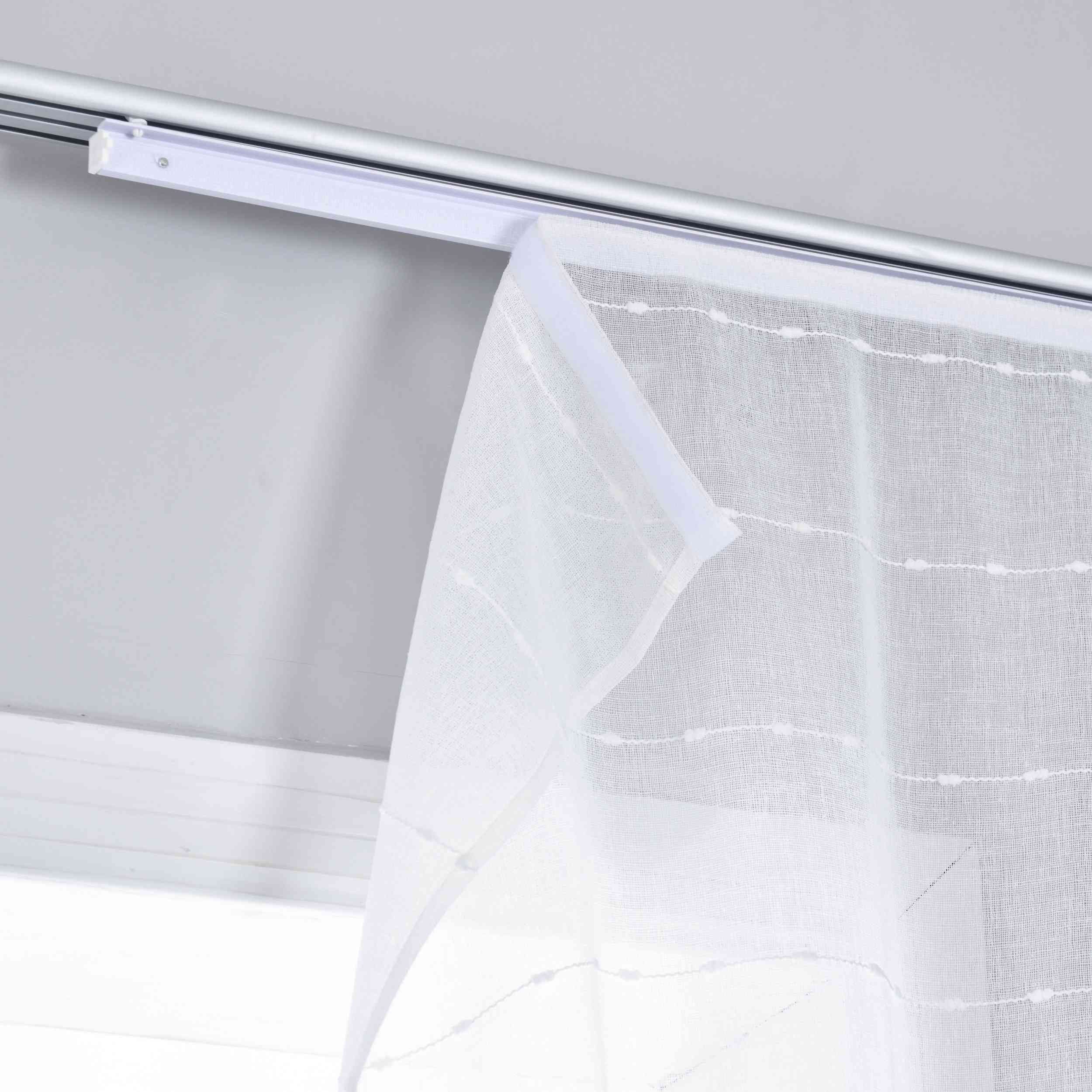 Gardinenbox Schiebegardine (1 St), Klettband, halbtransparent, Chenille, Paneelwagen Chenille Leinenbindung 202470P