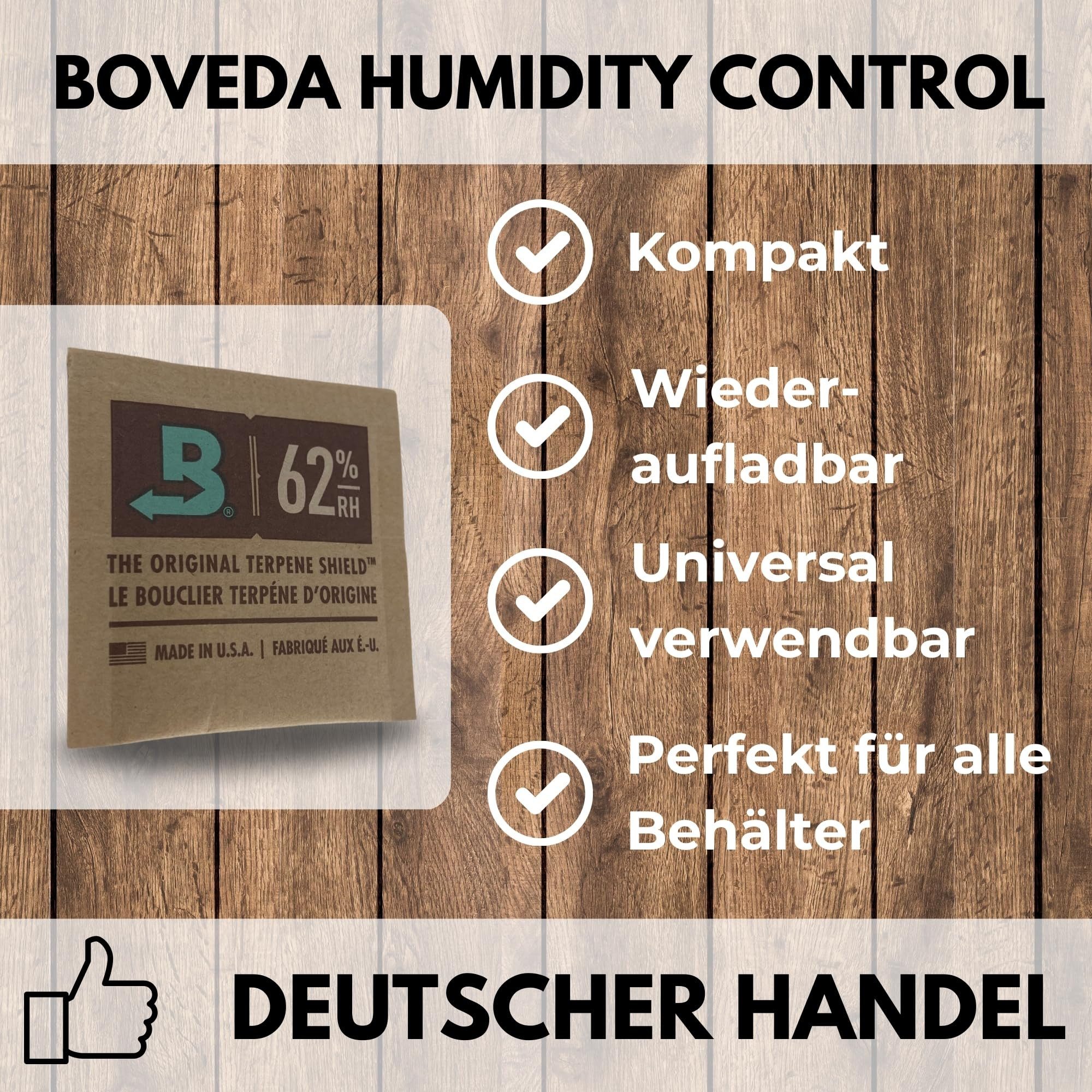 TronicXL Auto-Entfeuchter 2 x Boveda Feuchtigkeitsregler Ernte Aufbewahrung Größe 8 I 62% Grow