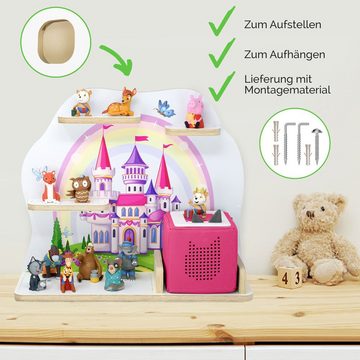 stadtecken Kinderregal Märchenschloss, mittel - Musikboxregal geeignet für die Toniebox, Passend für ca. 30 Tonies