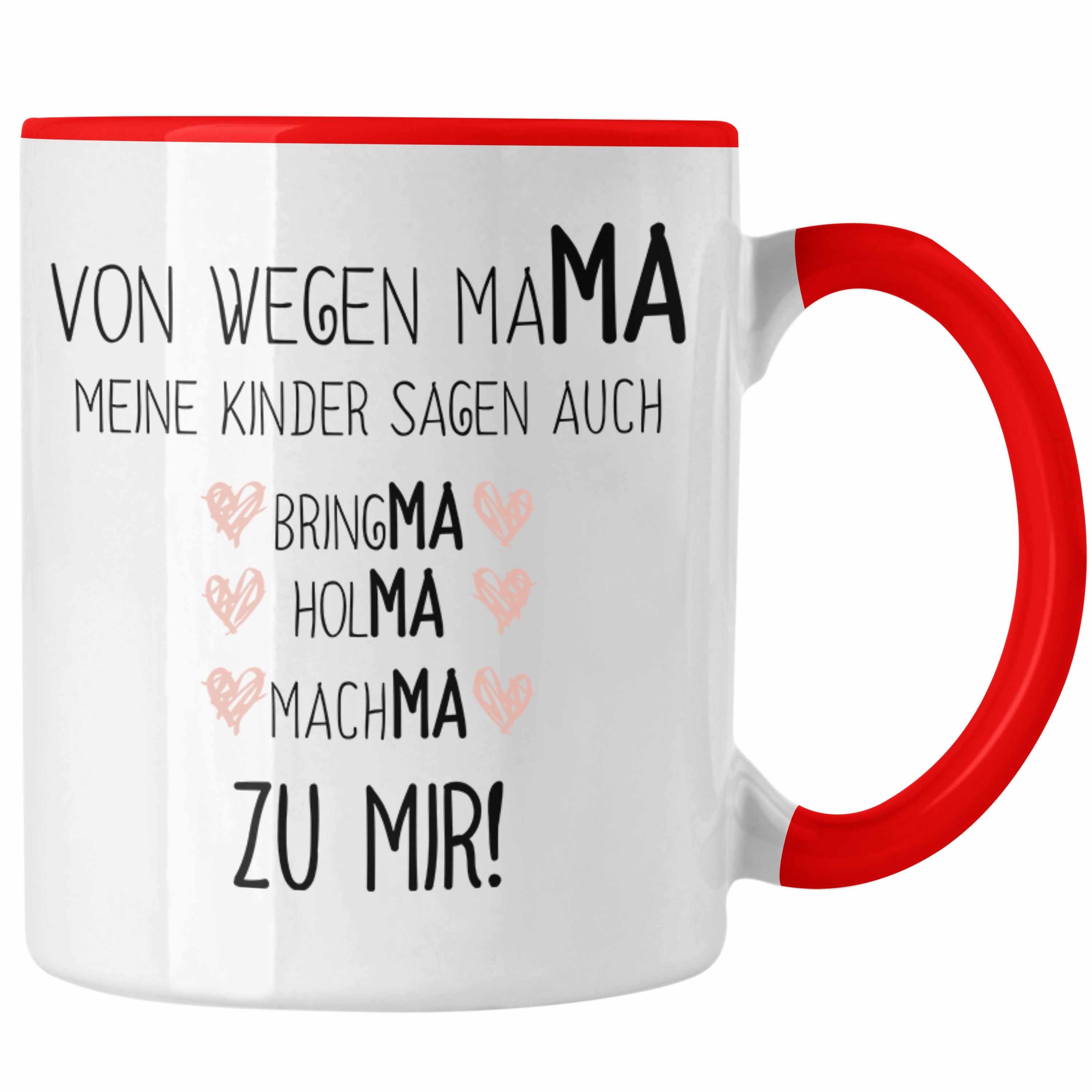 Trendation Tasse Trendation - Mama Tasse mit Spruch Geschenk Muttertag von Tochter Sohn Mutter Kaffeetasse Rot