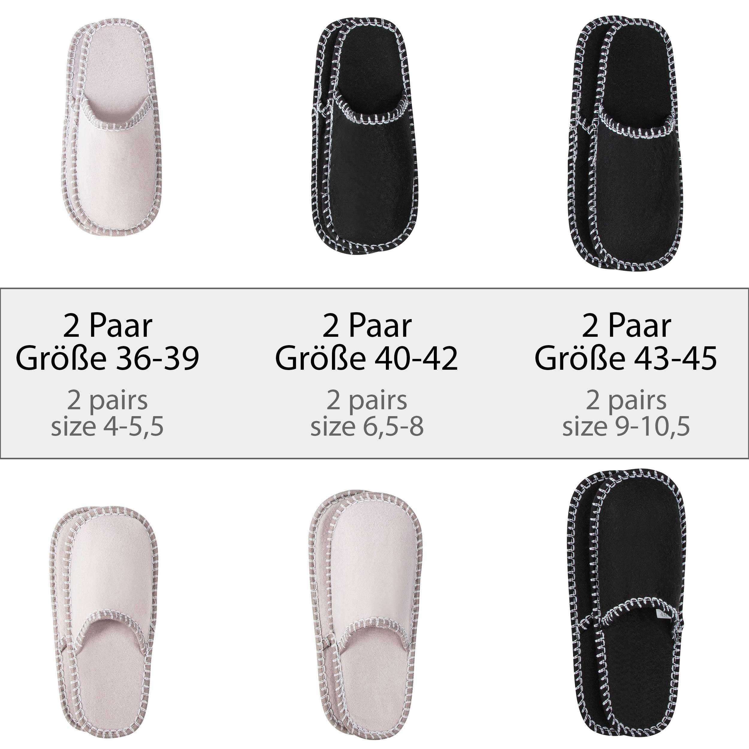 ONVAYA ABS Gästepantoffel Dots 6er Set, Hausschuhe, Filz, Antirutsch Pantoffel