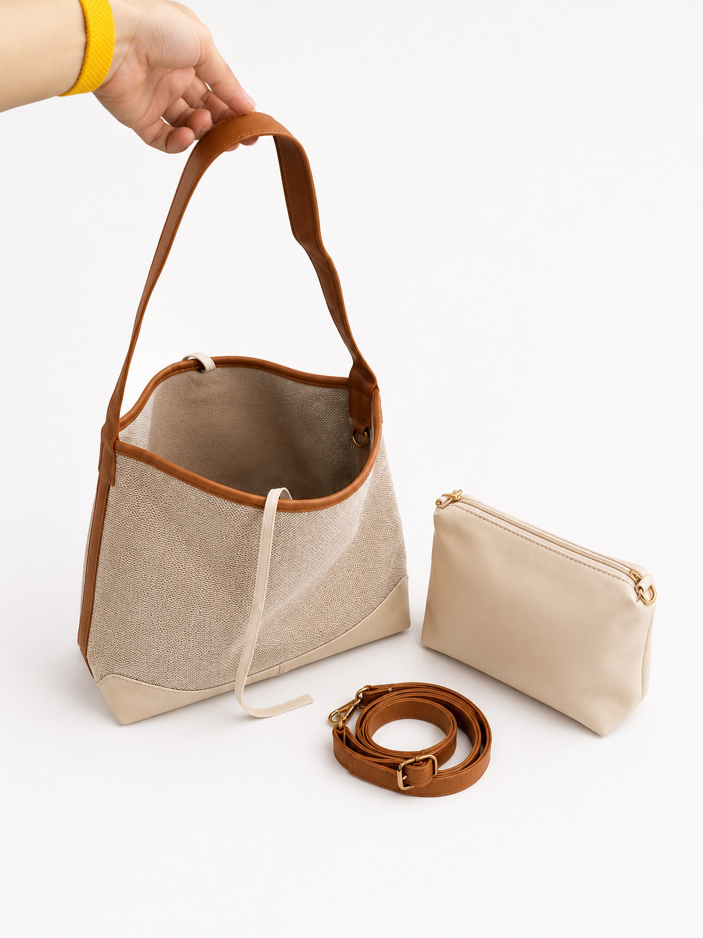 TONI&FRIENDS Schultertasche Murnau, Leinen Stoff Tasche – Bild 3 von 5