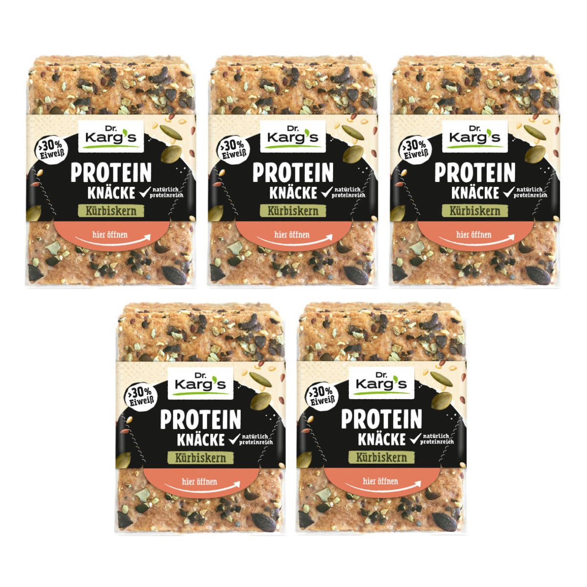 Dr. Kargs Brot, Dr. Kargs Protein Knäcke Kürbiskern dünne Scheiben 150g 5er Pack