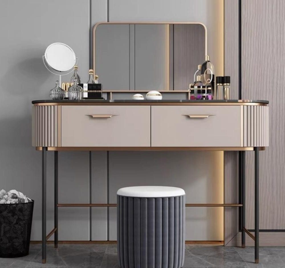 Xlmoebel Schminktisch Schminktisch in Schwarz mit geräumiger Kommode und elegantem Design (1-St., Schminktisch), Hergestellt in Europa