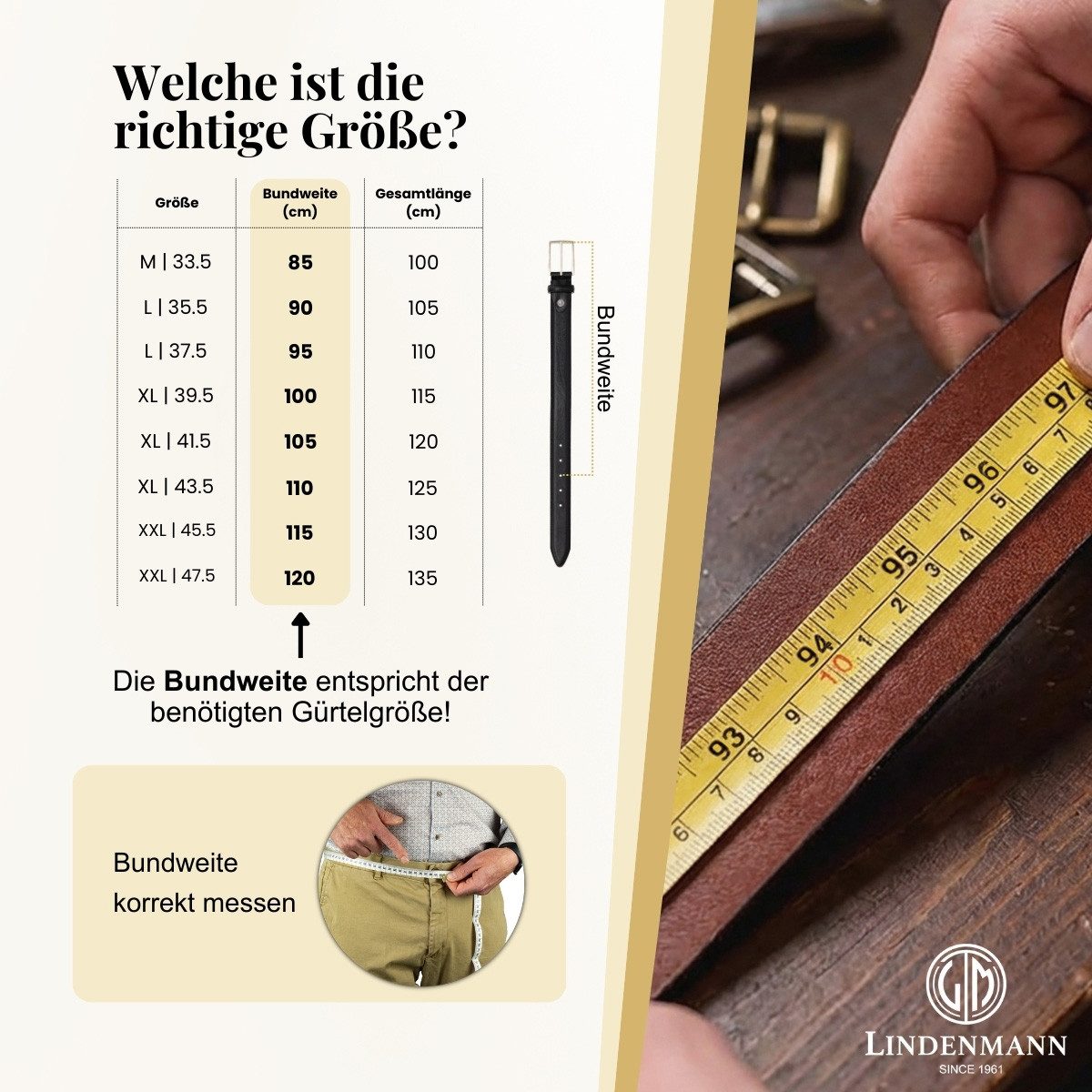 LINDENMANN Ledergürtel