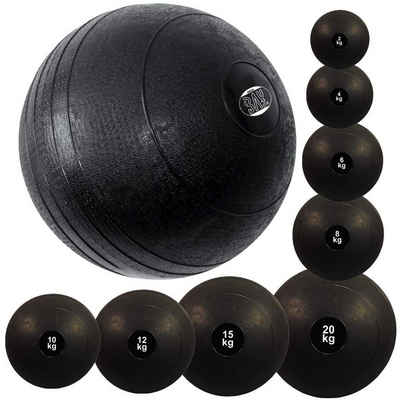BAY-Sports Medizinball Slamball mit Sandfüllung Gummi Eisen Fitnessball Slamball, Sandball, Gewichtsball, Hüpft nicht, kein Rebound