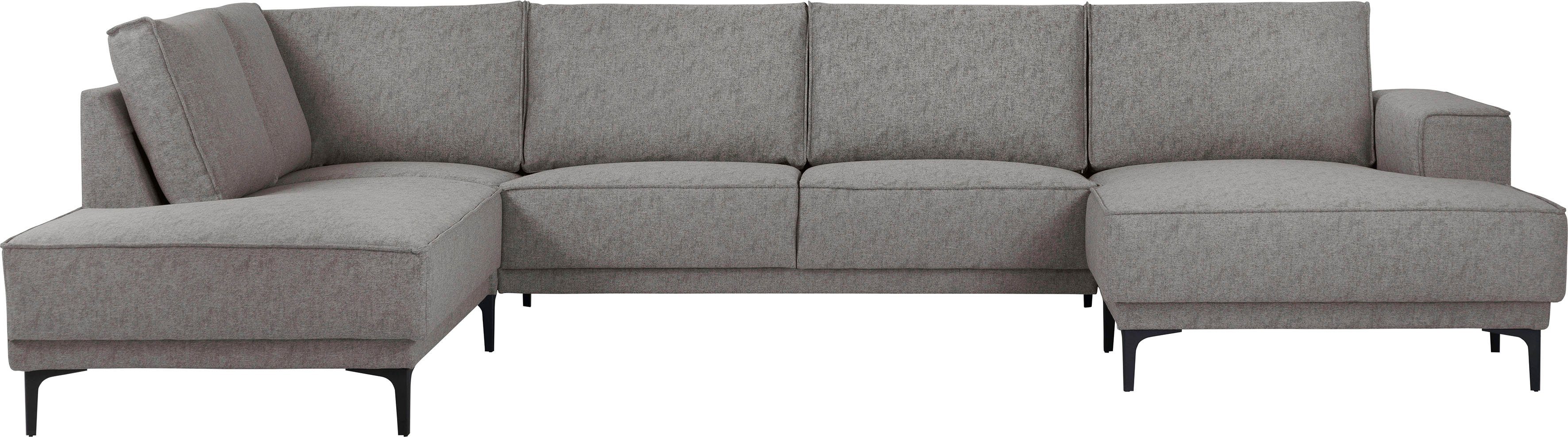 Places of Style Wohnlandschaft "Oland", U-Form, 345 cm, Wellenunterfederung günstig online kaufen