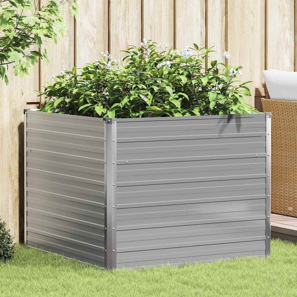 vidaXL Hochbeet Hochbeet 100 x 100 x 77 cm Verzinkter Stahl Grau (1 St)