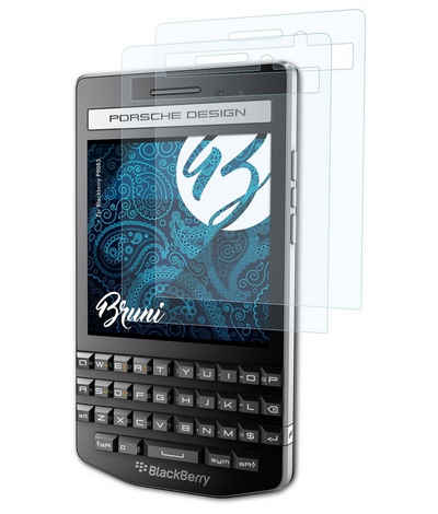 Bruni Schutzfolie Glasklare Displayschutzfolie für Blackberry P9983, (2 Folien), praktisch unsichtbar