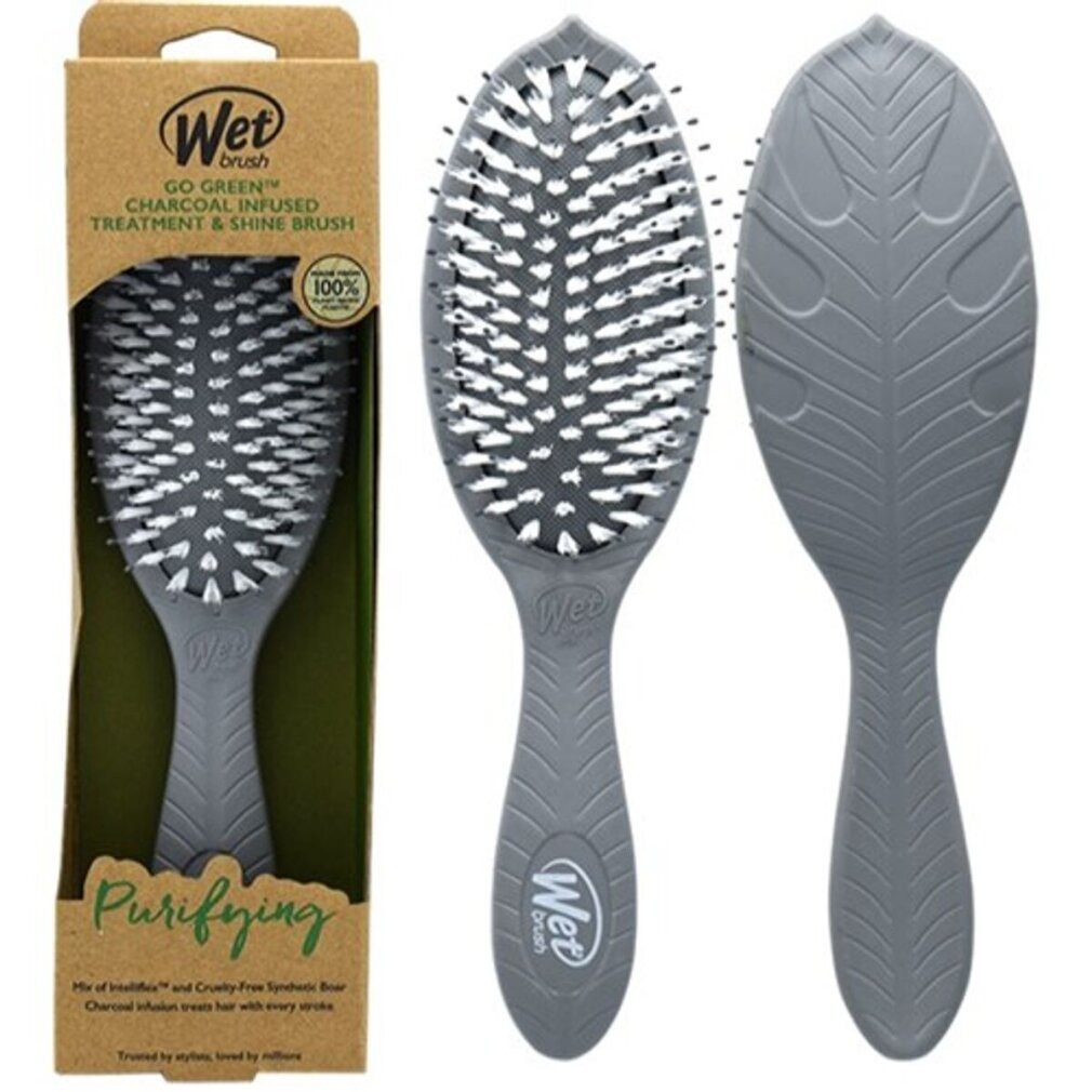 The Wet Brush Haarbürste Wet Brush Go Green Treatment & Shine Brush Haarbürste Holzkohle