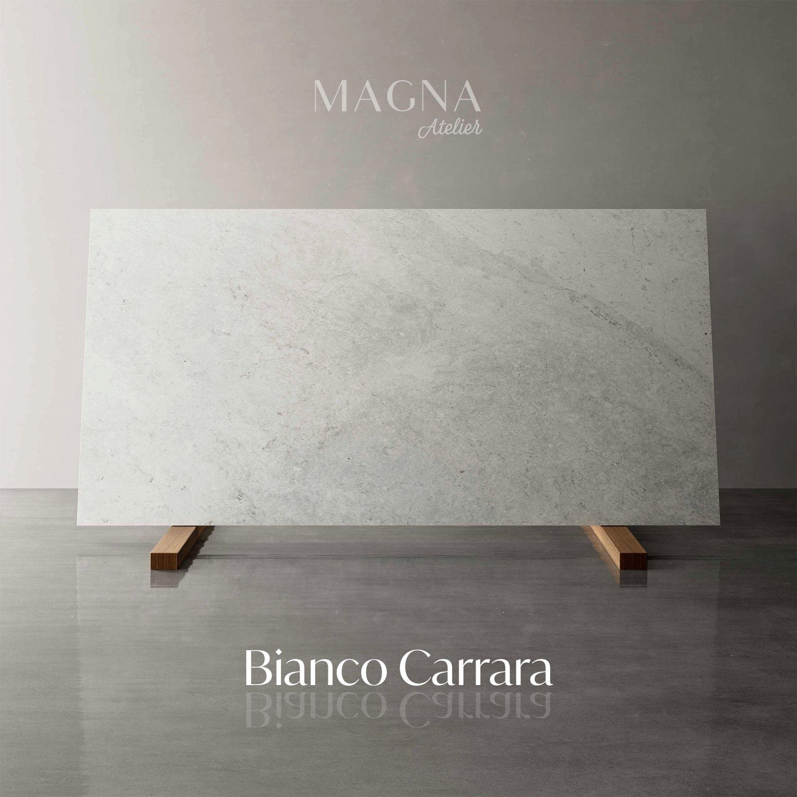 Atelier MALMÖ mit Gestell, ECHTEM Esche Esstisch eckig, Bianco 160x80x75cm MAGNA Carrara MARMOR, Esstisch