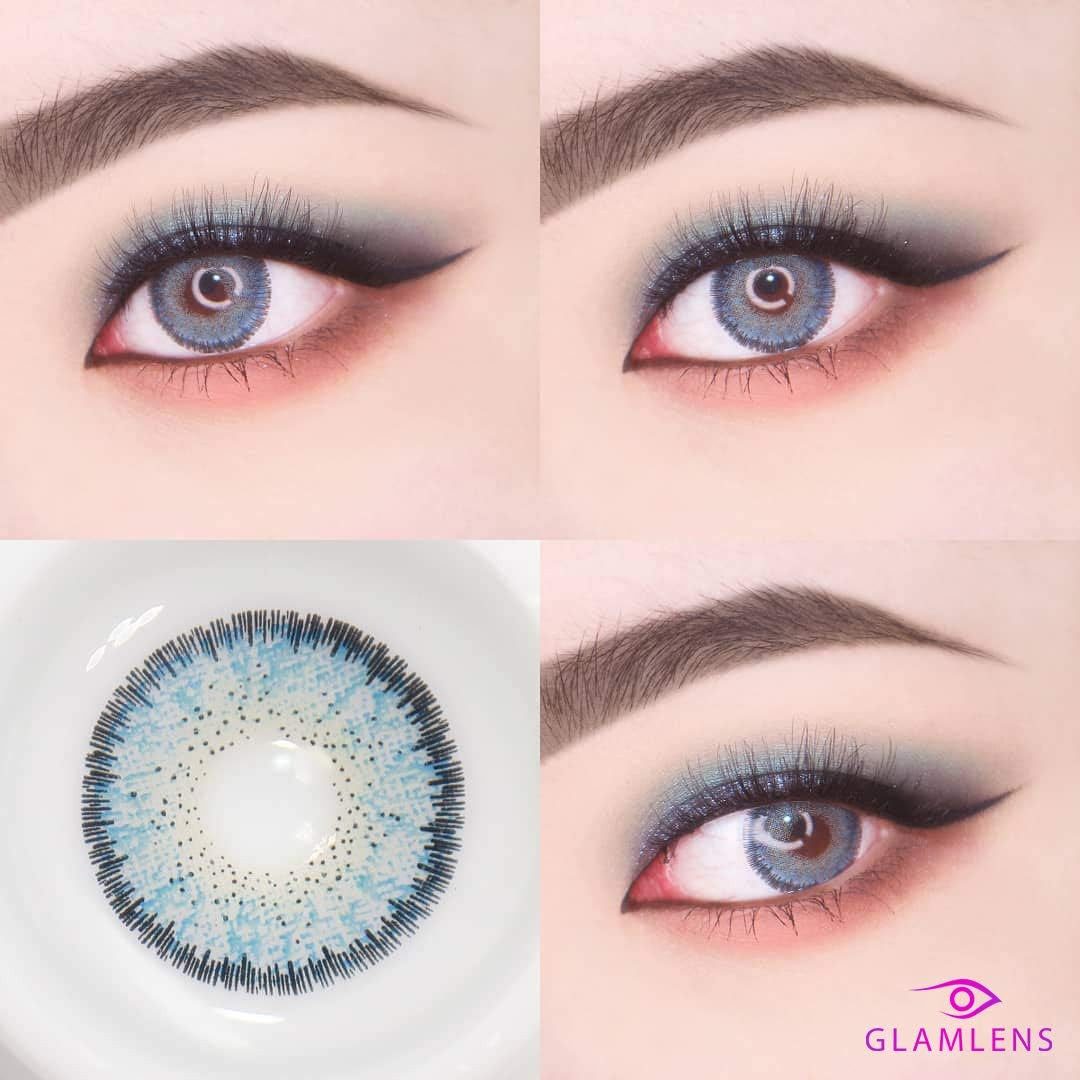 GLAMLENS Monatslinsen Stark deckende & natürliche blaue Linsen Viola Blue mit/ohne Stärke