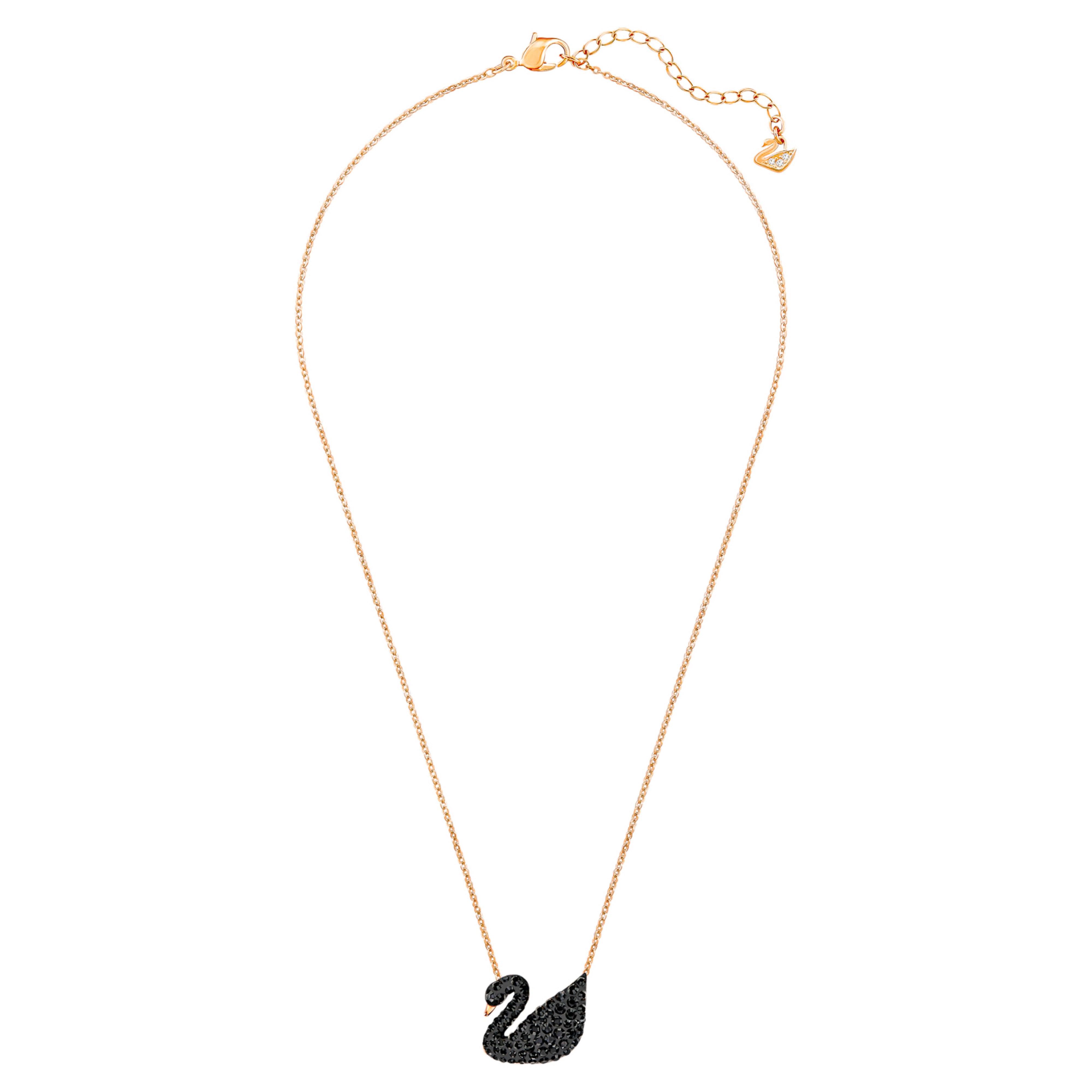 Swarovski Charm-Kette Swan Anhänger Schwan, Schwarz, 18k Rosévergoldung 520 günstig online kaufen