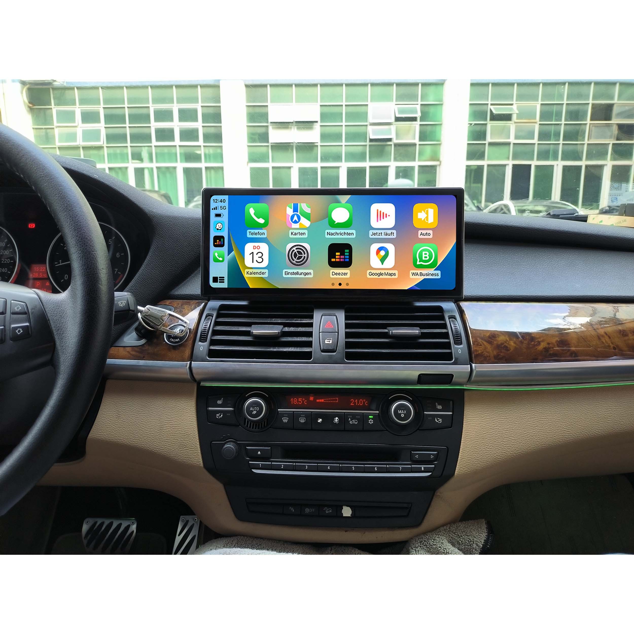 TAFFIO Für BMW X5 X6 E70 E71 CIC 12,3" Touchscreen Android GPS Navi CarPlay Einbau-Navigationsgerät