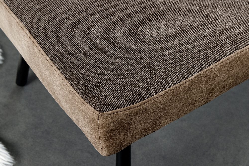 riess-ambiente Sitzbank BIG GEORGE 160cm taupe / schwarz (Einzelartikel, 1-St), Microfaser · Strukturstoff · mit Lehne · Metall-Beine · Modern Design